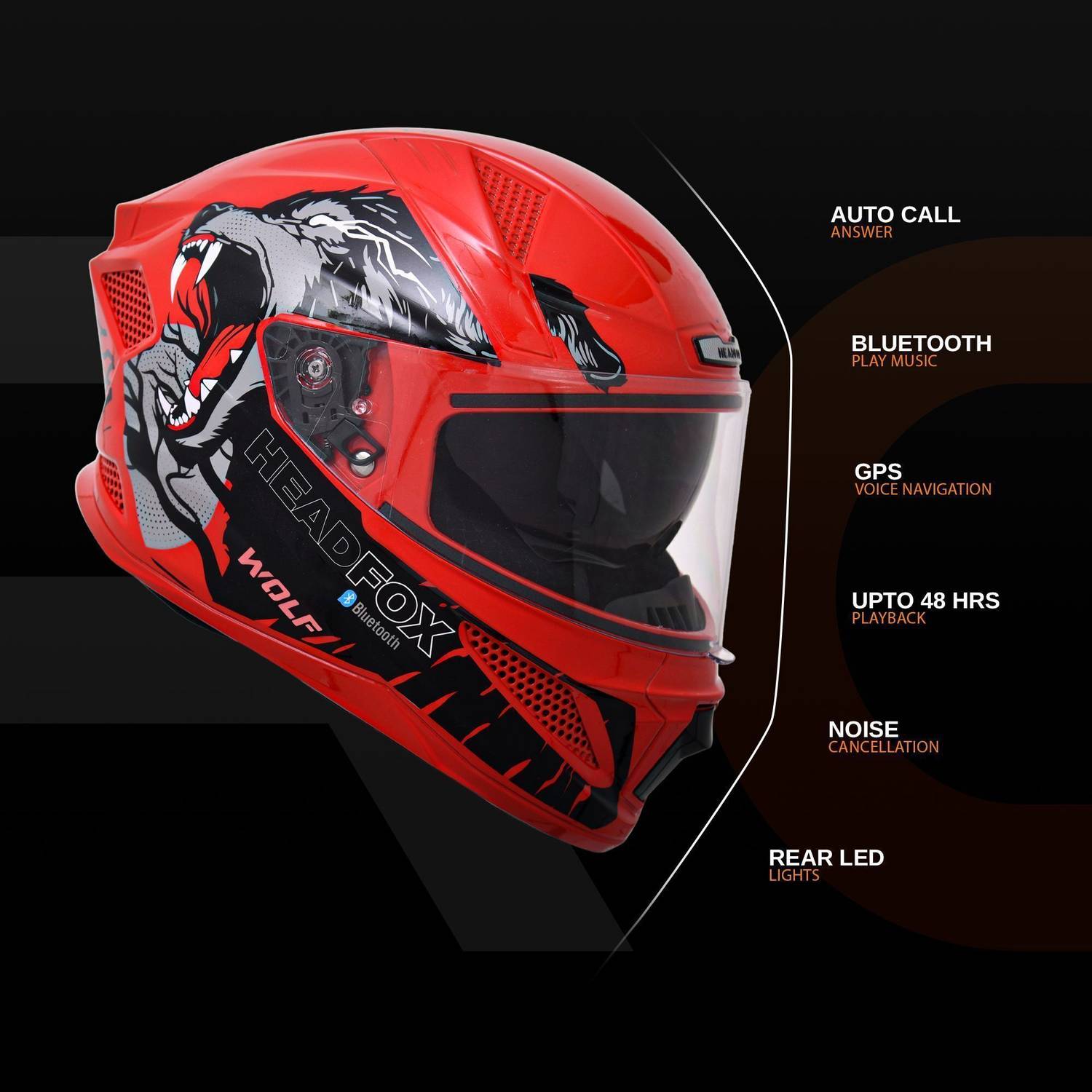 HEADFOX N2F Wolf AI Smart Bluetooth Helmet - Image 5