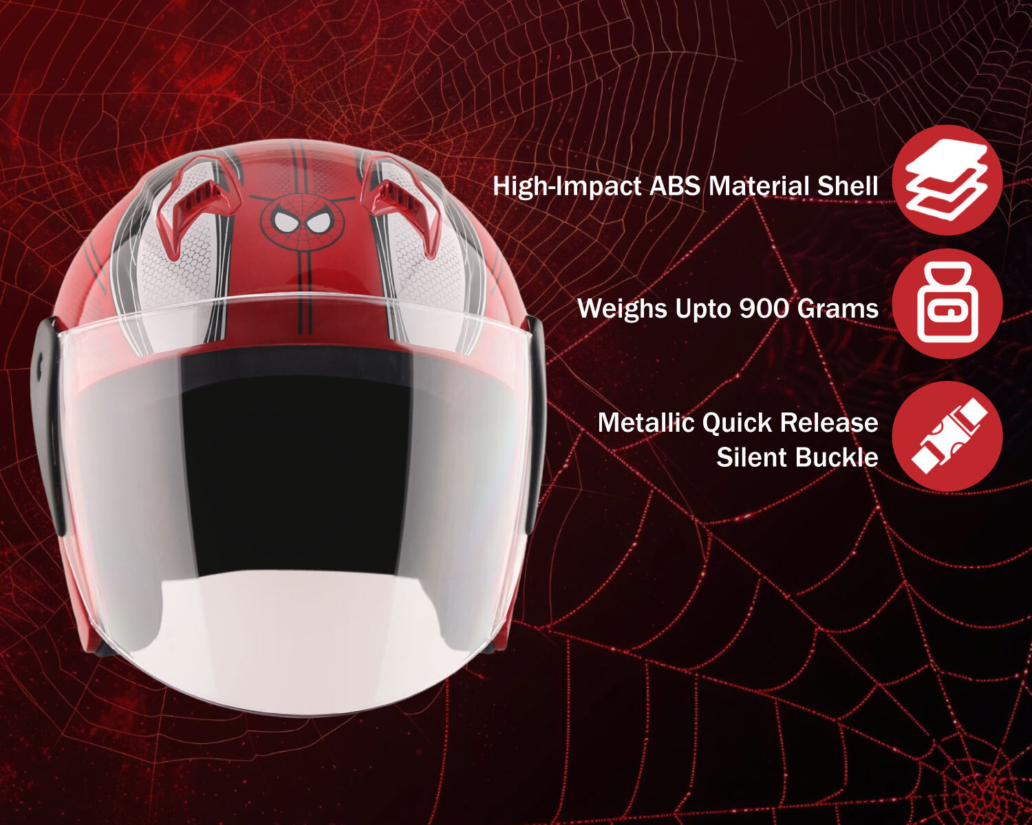 Image of VEGA Lark Marvel Spiderman Motorbike Helmet