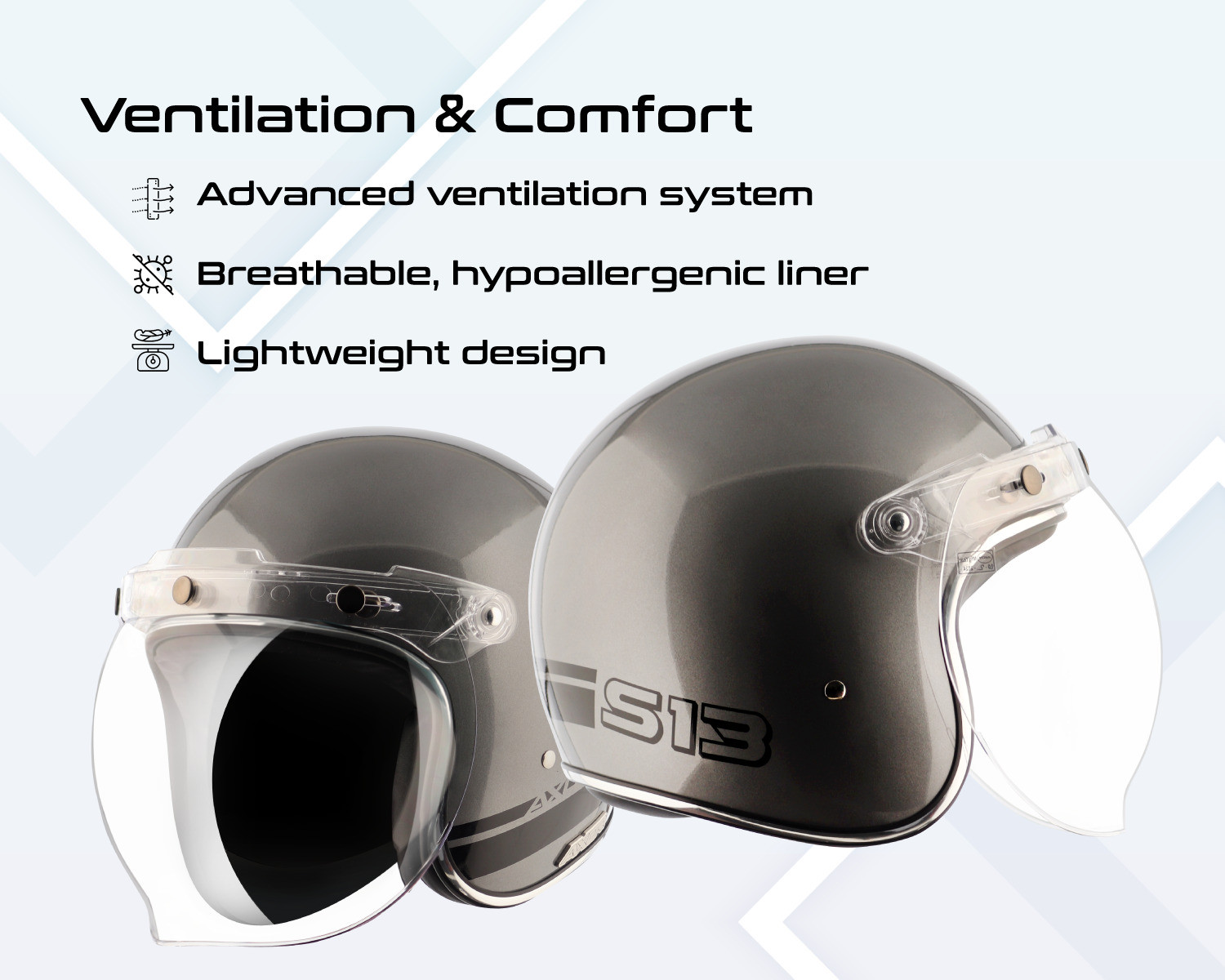 Image of Axor Retro Jet Sportz S13 Motorbike Helmet