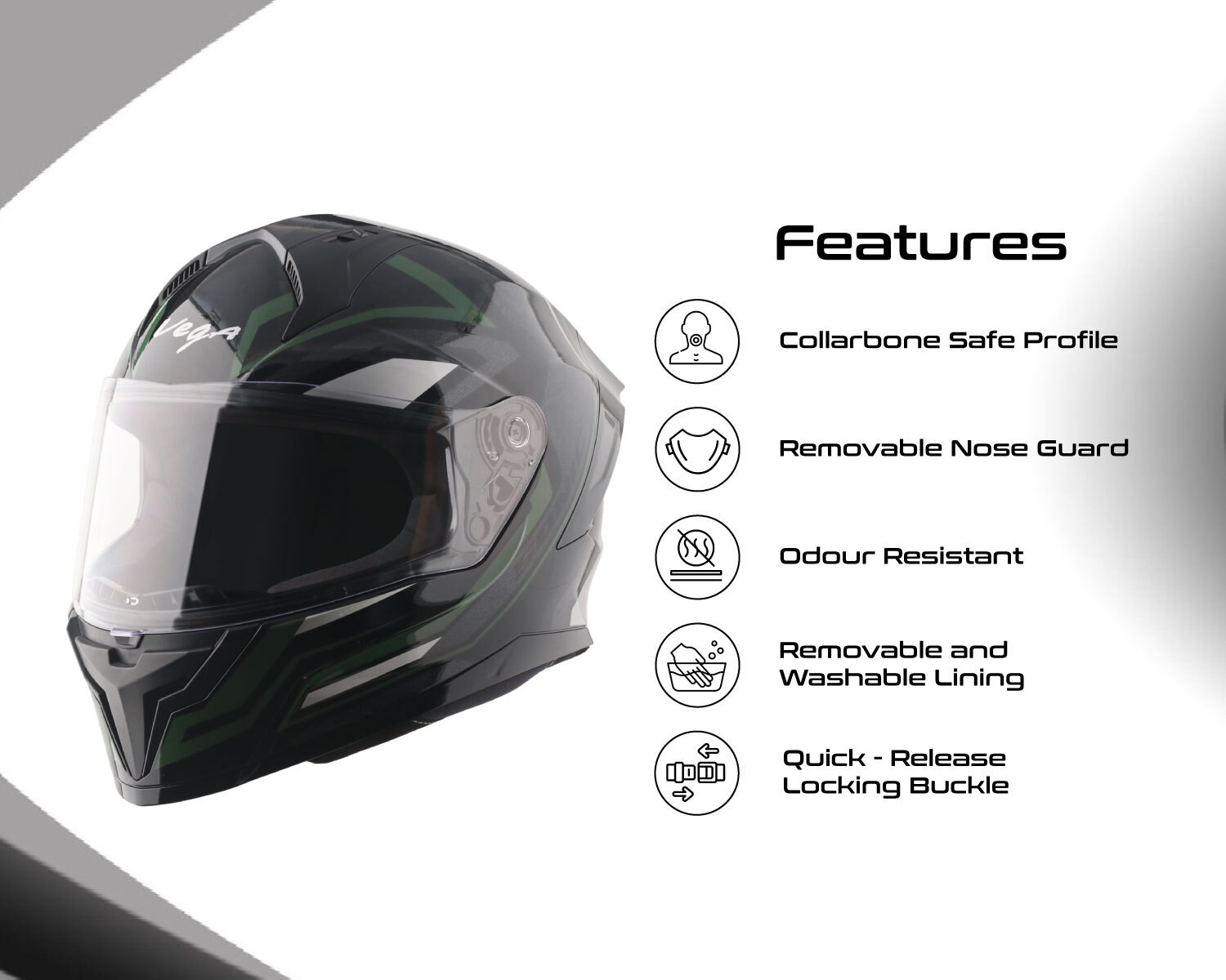 Image of VEGA Sonic Shadow Motorbike Helmet
