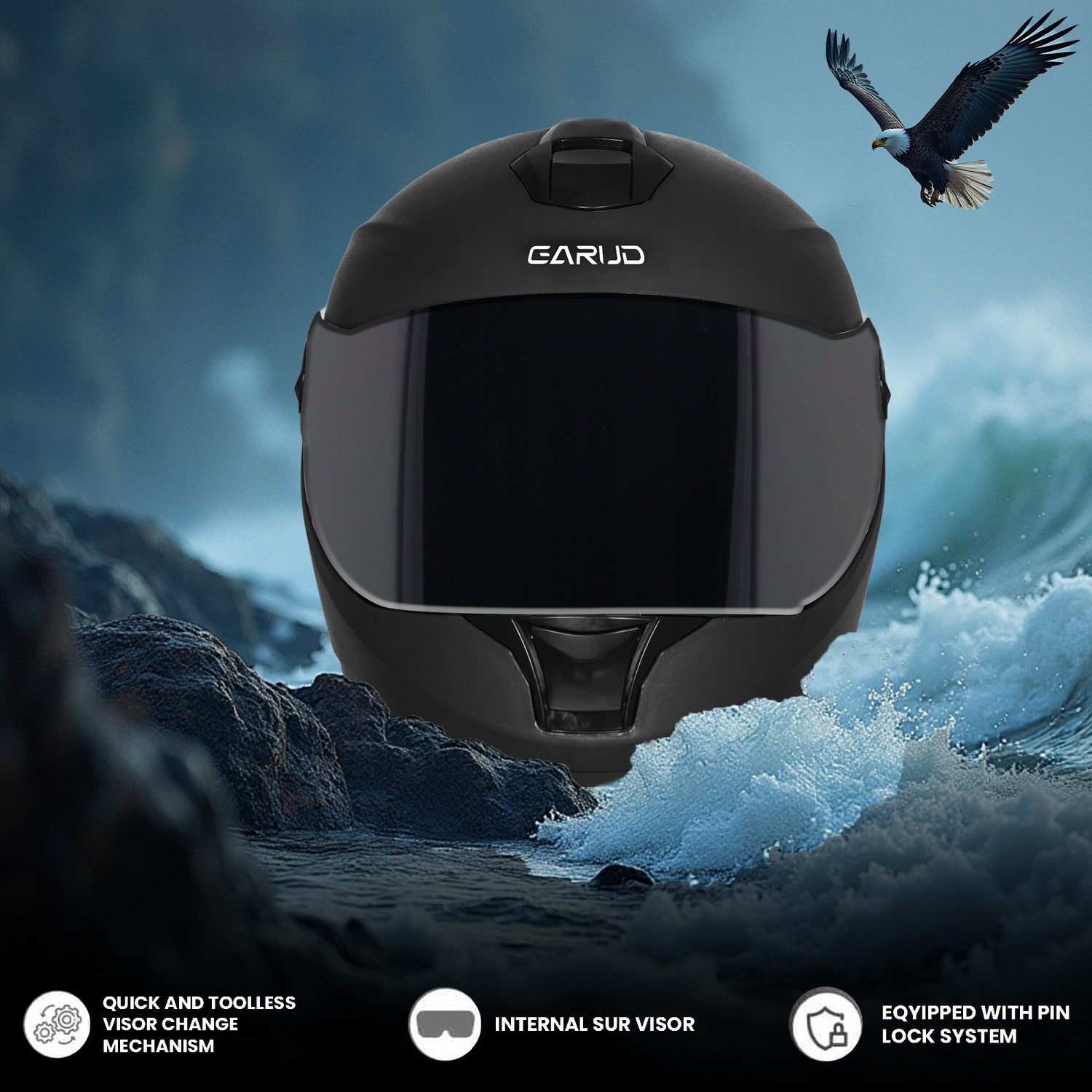 Image of Steelbird SBH-62 Garud Reflector ISI Certified Full Face Helmet for Women and Men Motorbike Helmet