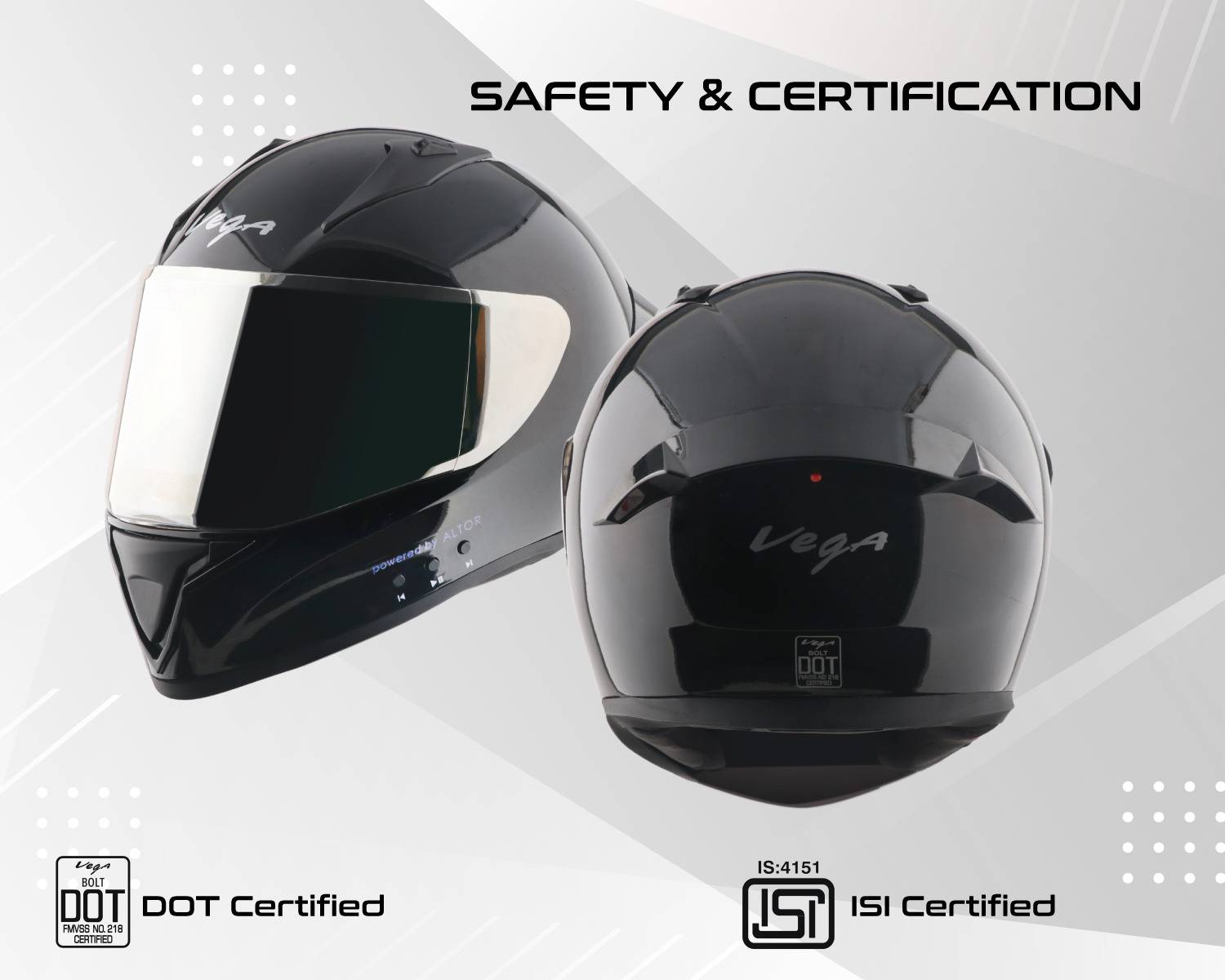 VEGA Bolt Bluetooth Helmet Motorbike Helmet - Image 5