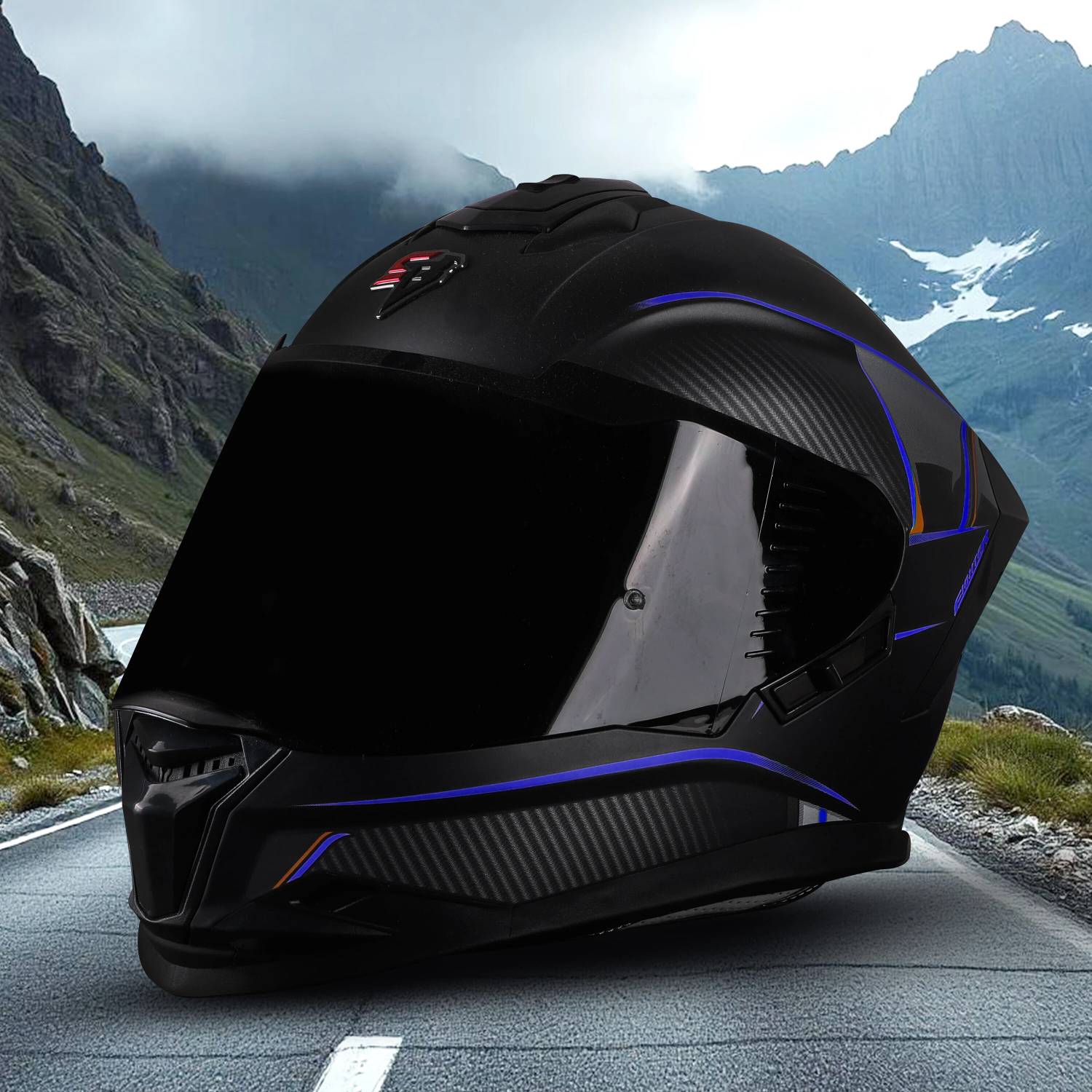 Steelbird SBH-57 Carbon Fighter Full Face Helmet - Image 2