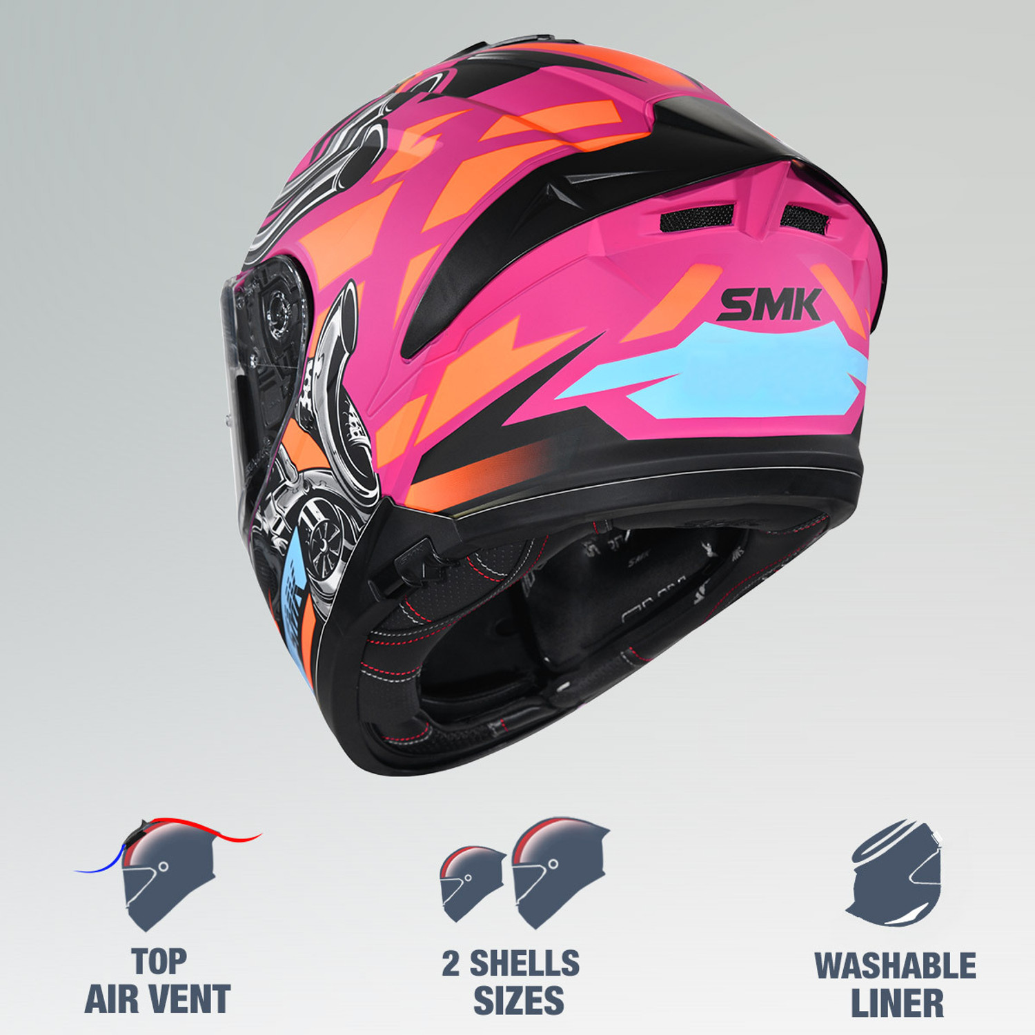 Image of SMK Typhoon Motorbike Helmet