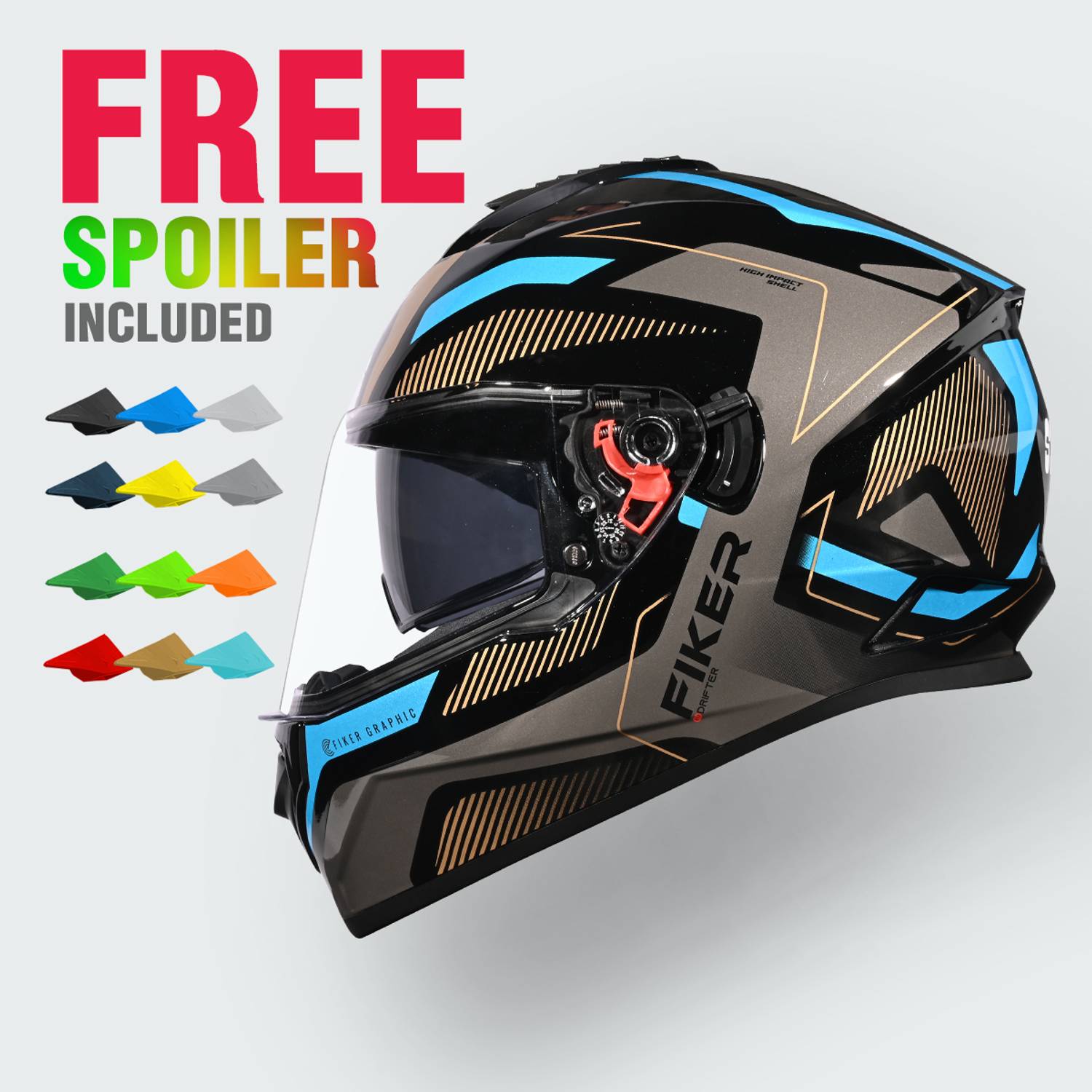 STUDDS Drifter D5 Fiker Full Face Helmet - Image 4