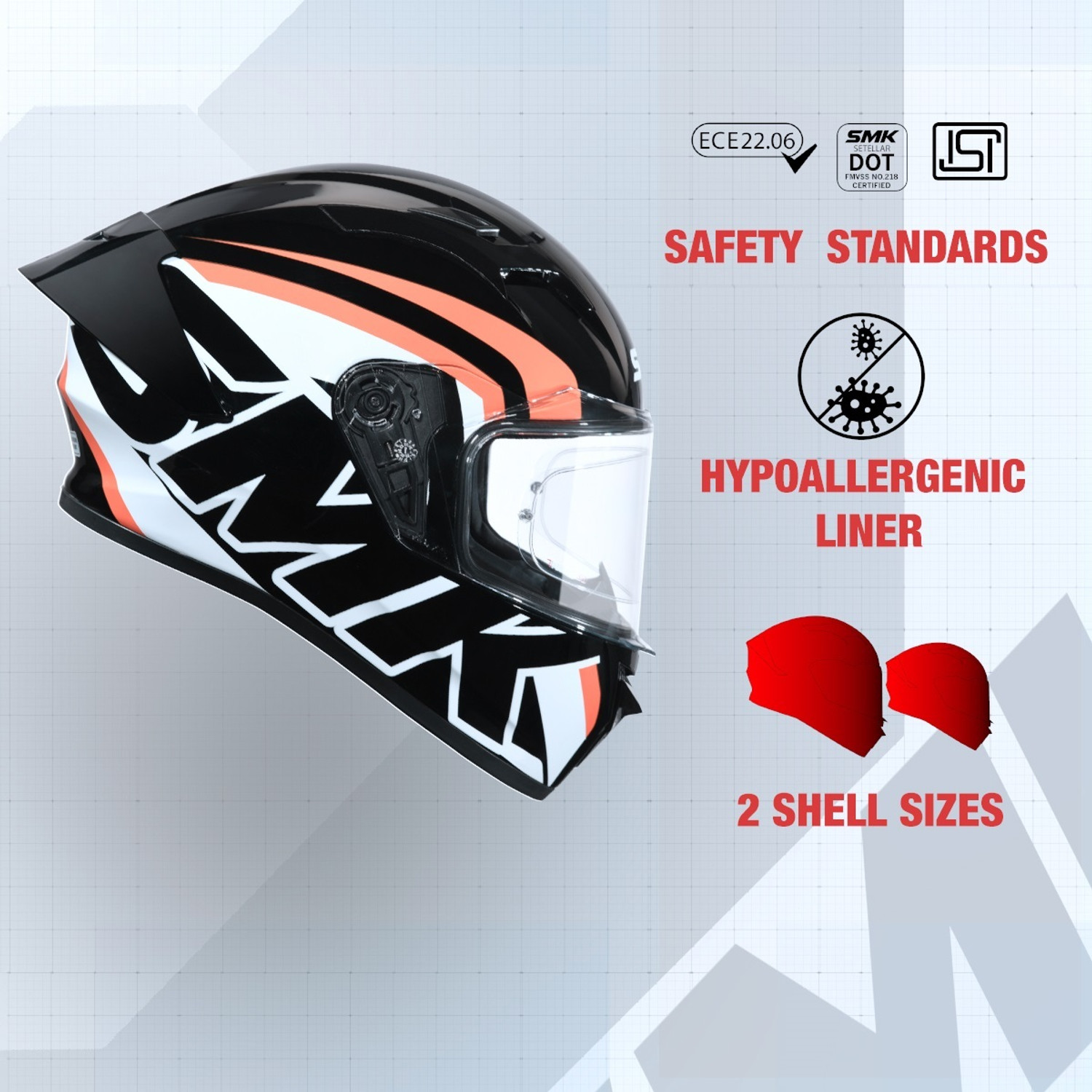 Image of SMK Stellar Motorbike Helmet