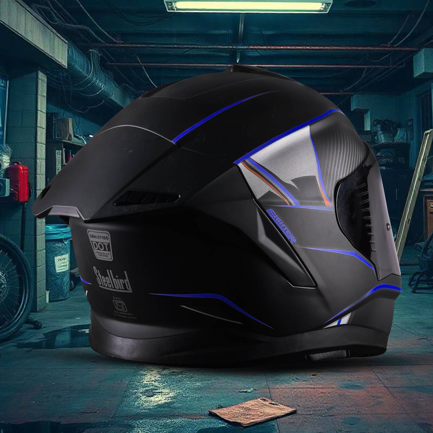 Steelbird SBH-57 Carbon Fighter Full Face Helmet - Image 4