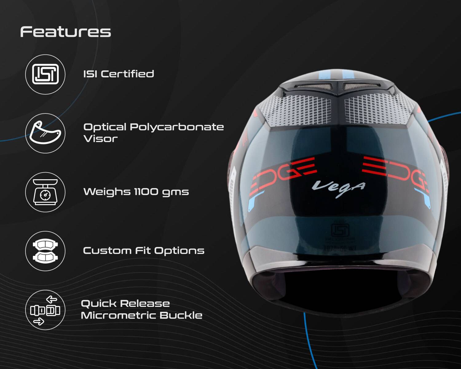 VEGA Edge Passion Motorbike Helmet - Buy VEGA Edge Passion