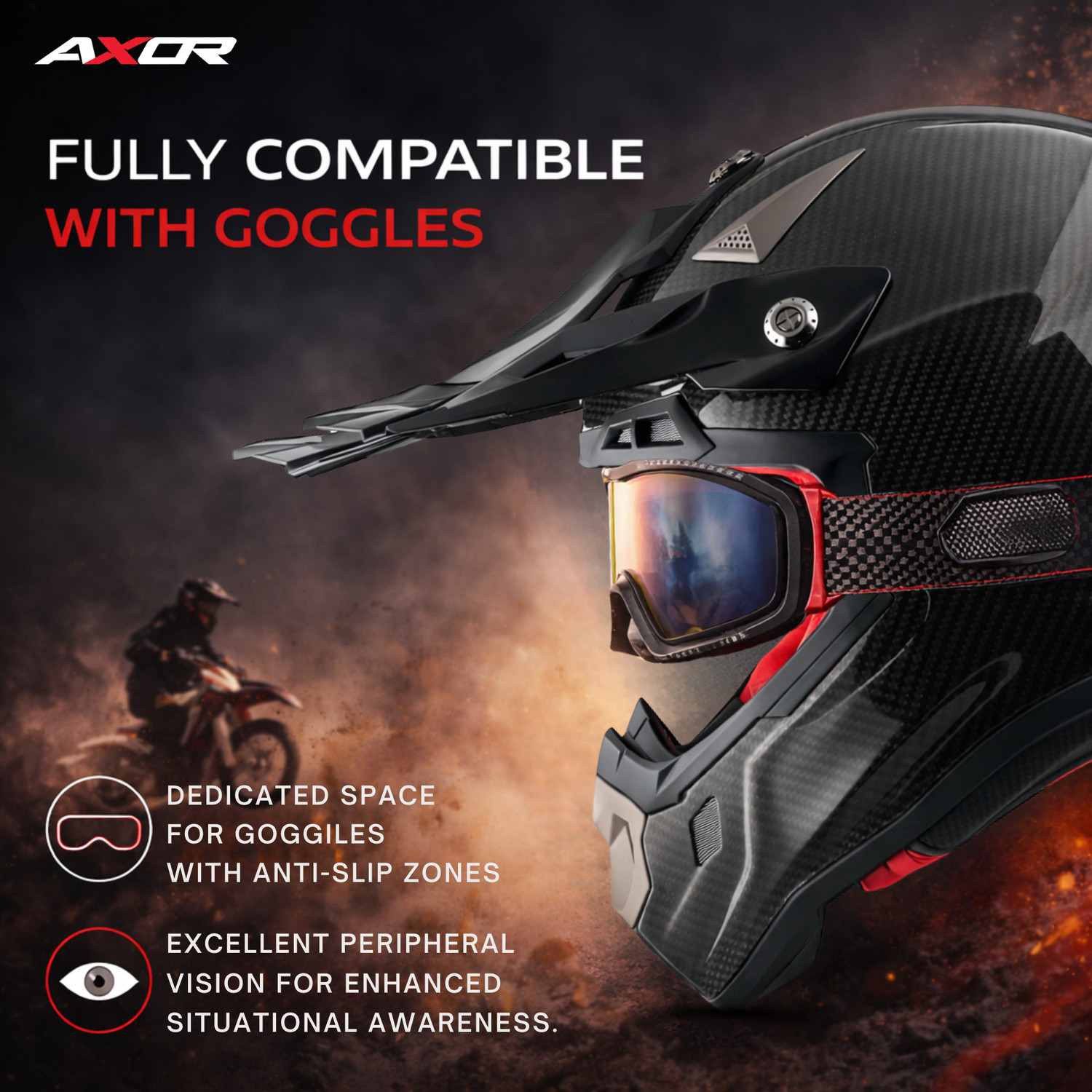 Image of Axor MX Carbon Helmet Motorbike Helmet
