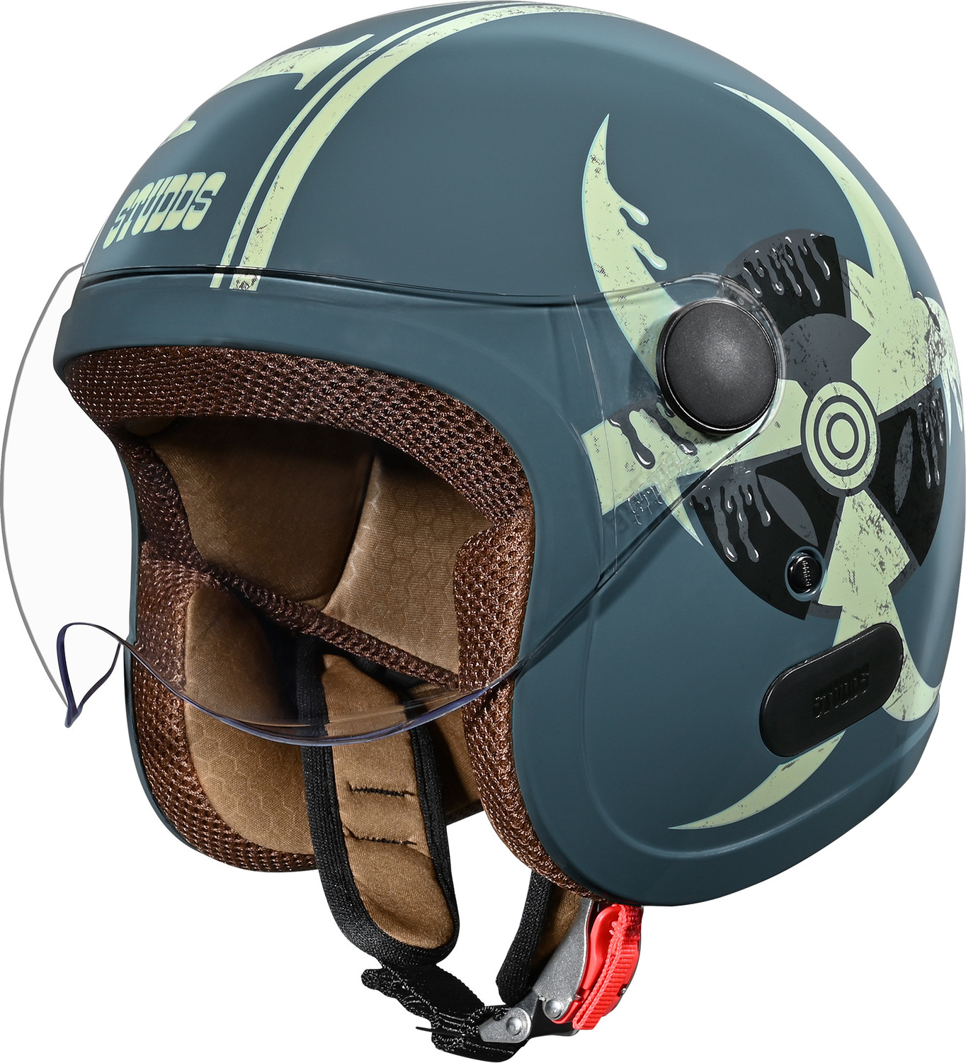 Image of STUDDS Jet Toxic Open Face ISI Certified Helmet for Men and Women Motorbike Helmet