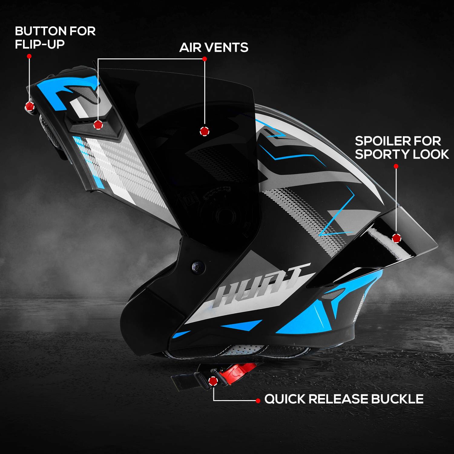 Steelbird SBA-20 Hunt Flip-Up Graphic Helmet - Image 2