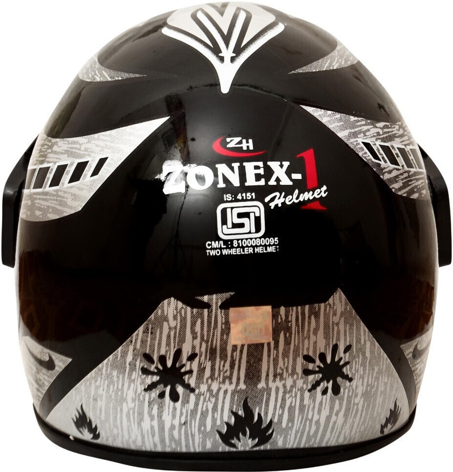 Image of zonex-1 Full Face Motorbike Helmet with Graphic ISI Approved Shell- Black, M 5 NEWZON Motorbike Helmet