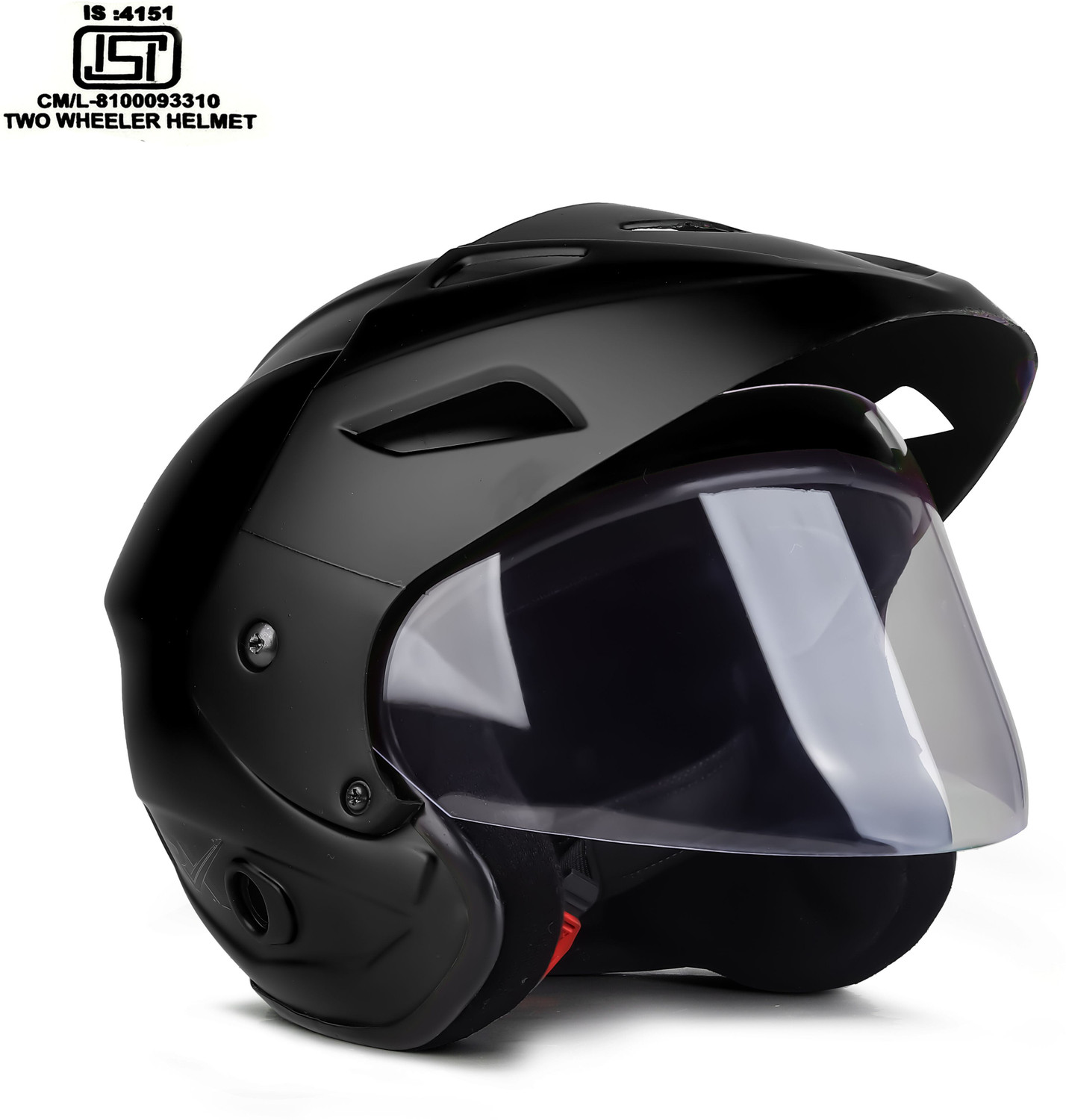 Image of urban carrier ISI Certified ABS Material Half Face Stylish Helmet with Clear Visor For Men Motorbike Helmet