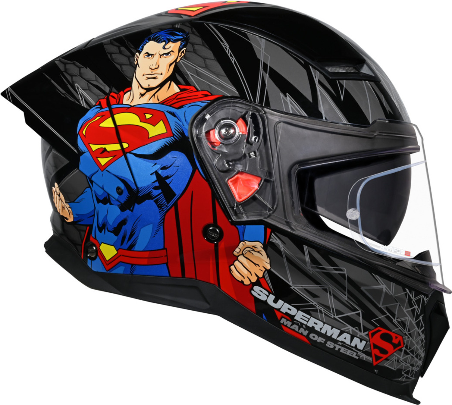 Image of STUDDS Helios Superman Edition ISI and DOT Certified Helmet with Antifog 100 Motorbike Helmet
