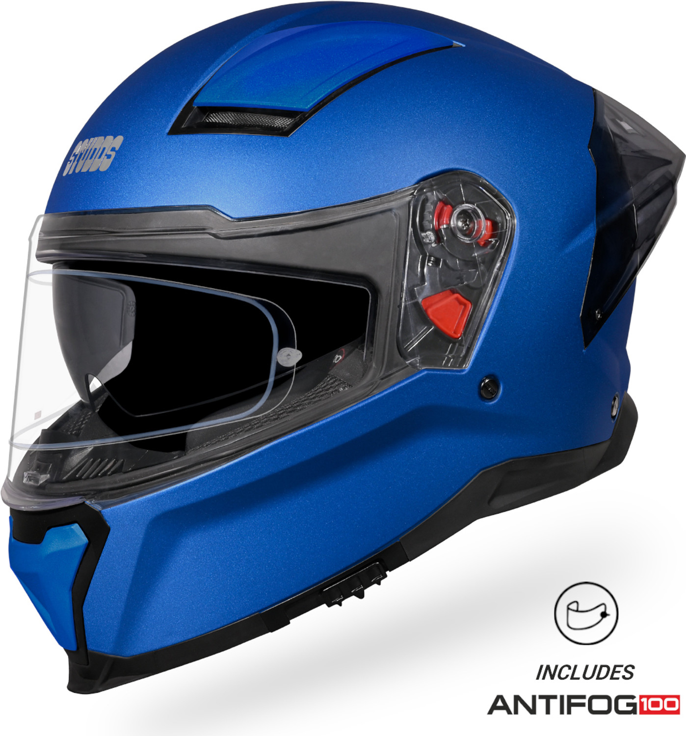 Image of STUDDS Helios Full Face ISI and DOT Certified Helmet with Antifog 100 Lens Motorbike Helmet