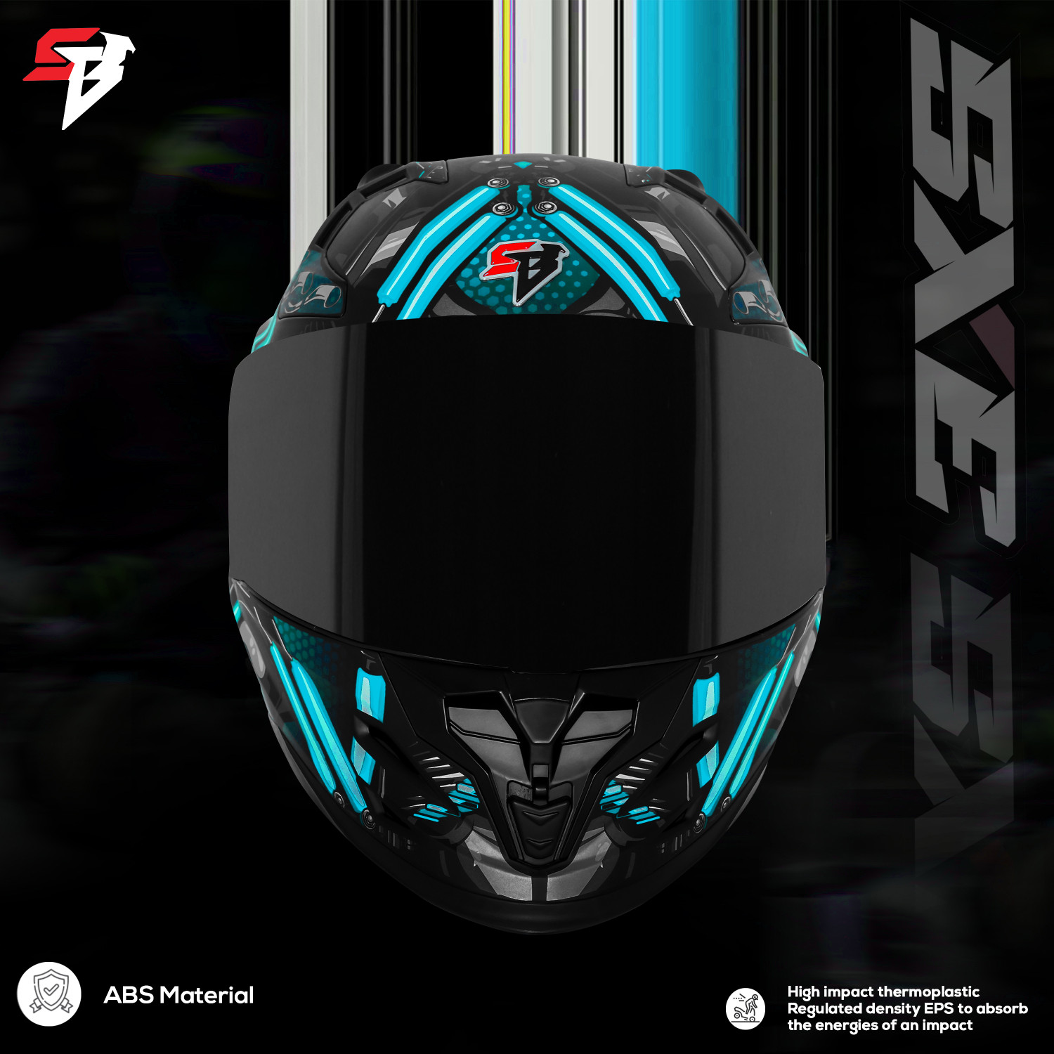Image of Steelbird SBH 61 SXE X2 TPE ISI and Dot Certified Full Face Graphic Motorbike Helmet