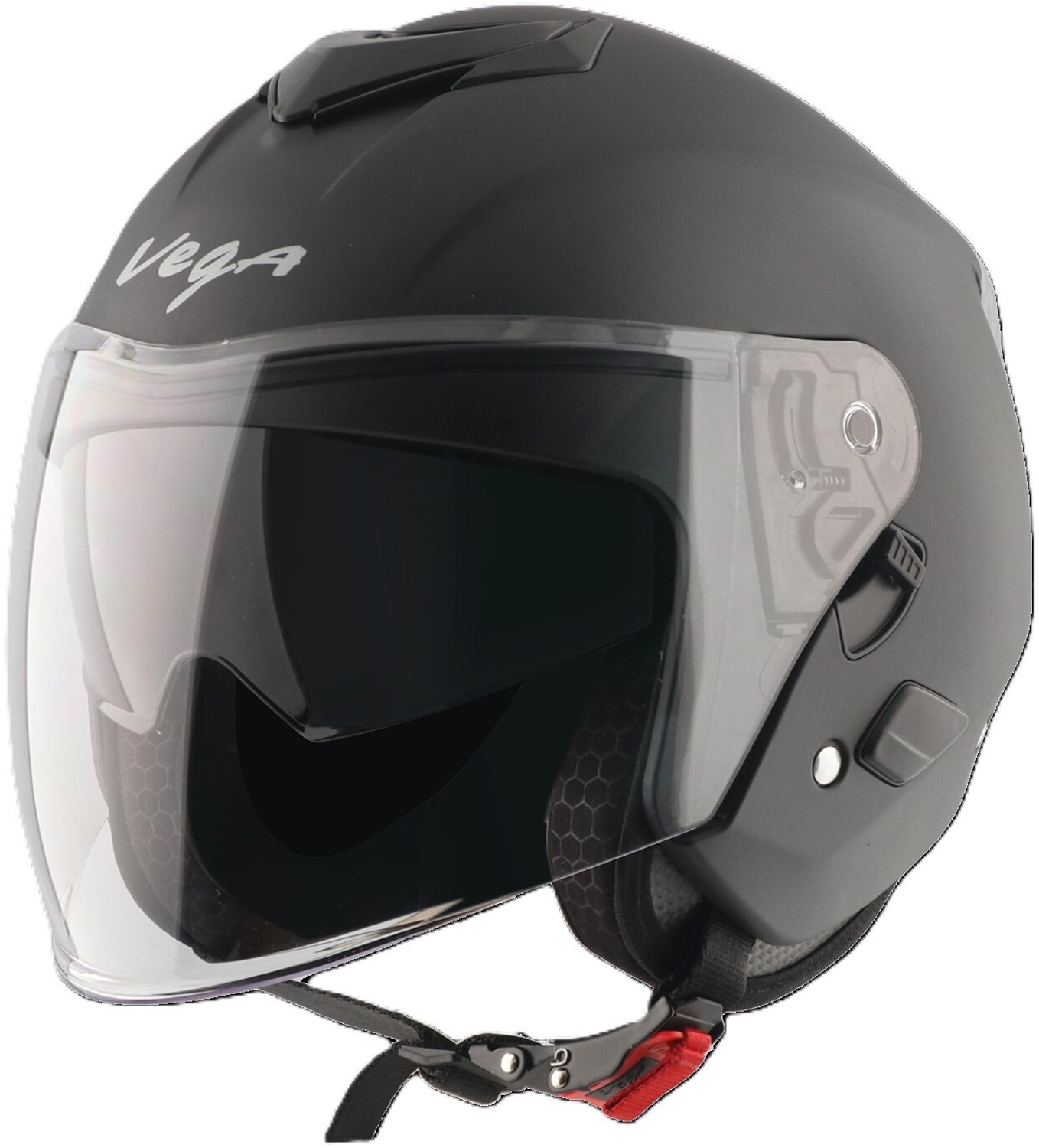 Image of VEGA VO-04 Punch DV Open Face Helmet-Dull Black-L Motorbike Helmet