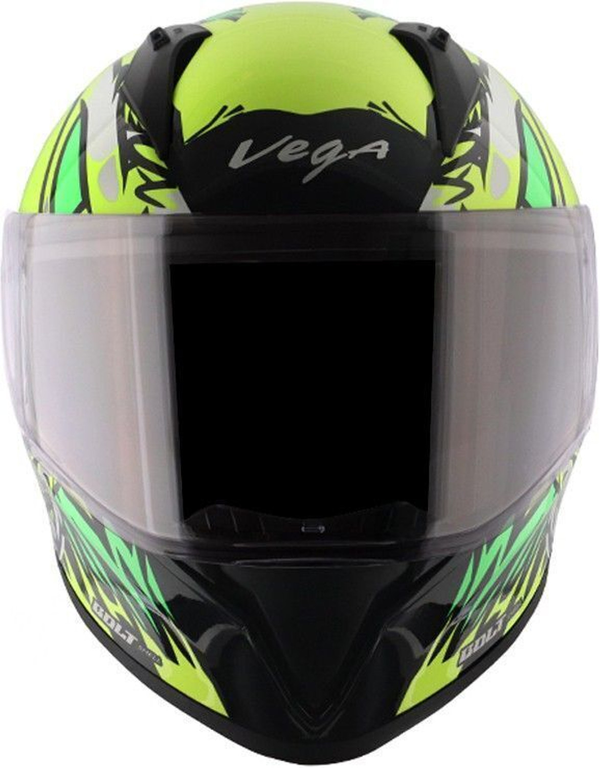 Image of VEGA Bunny Black Neon Yellow Medium Motorbike Helmet