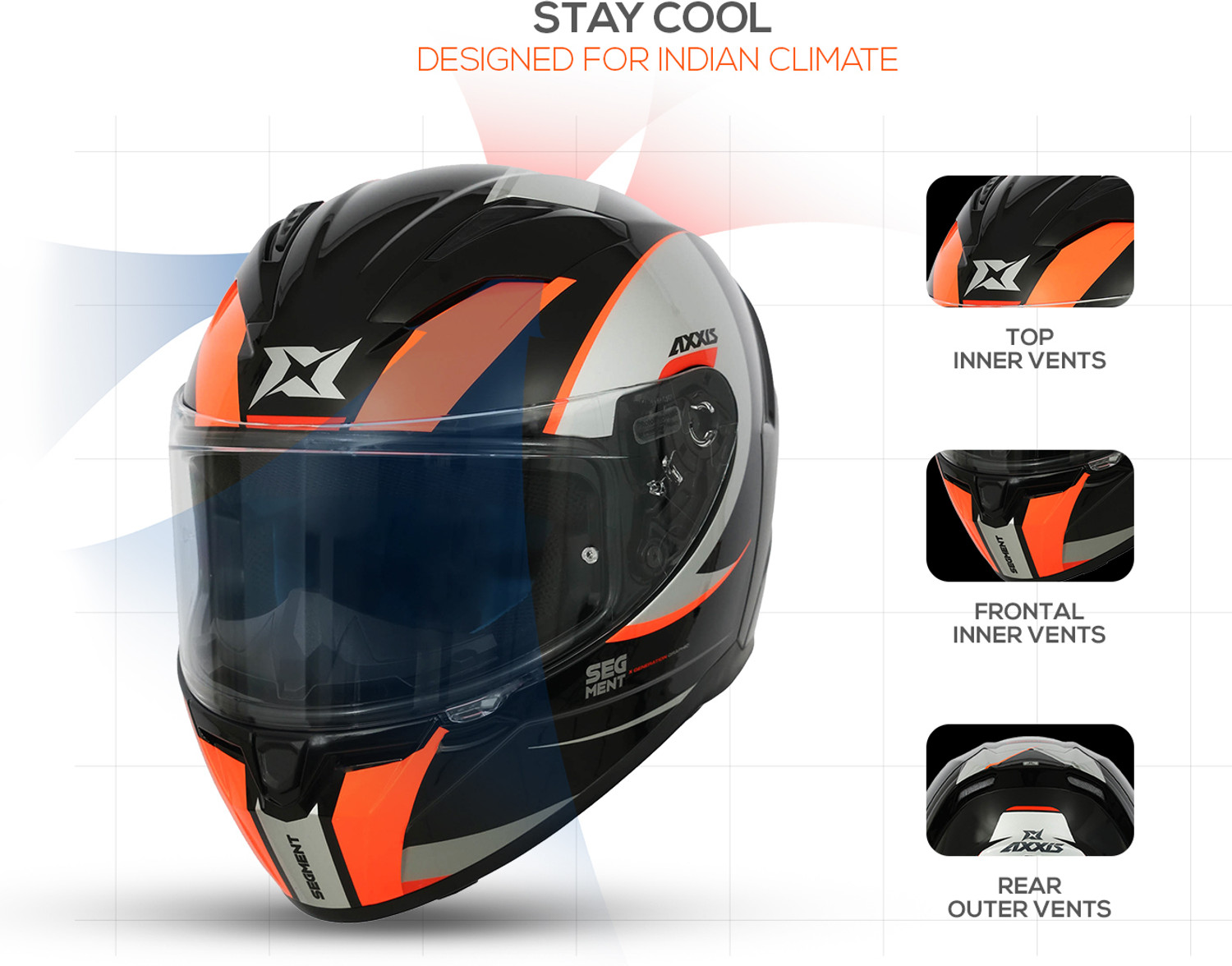 Image of Axxis Segment Motorbike Helmet
