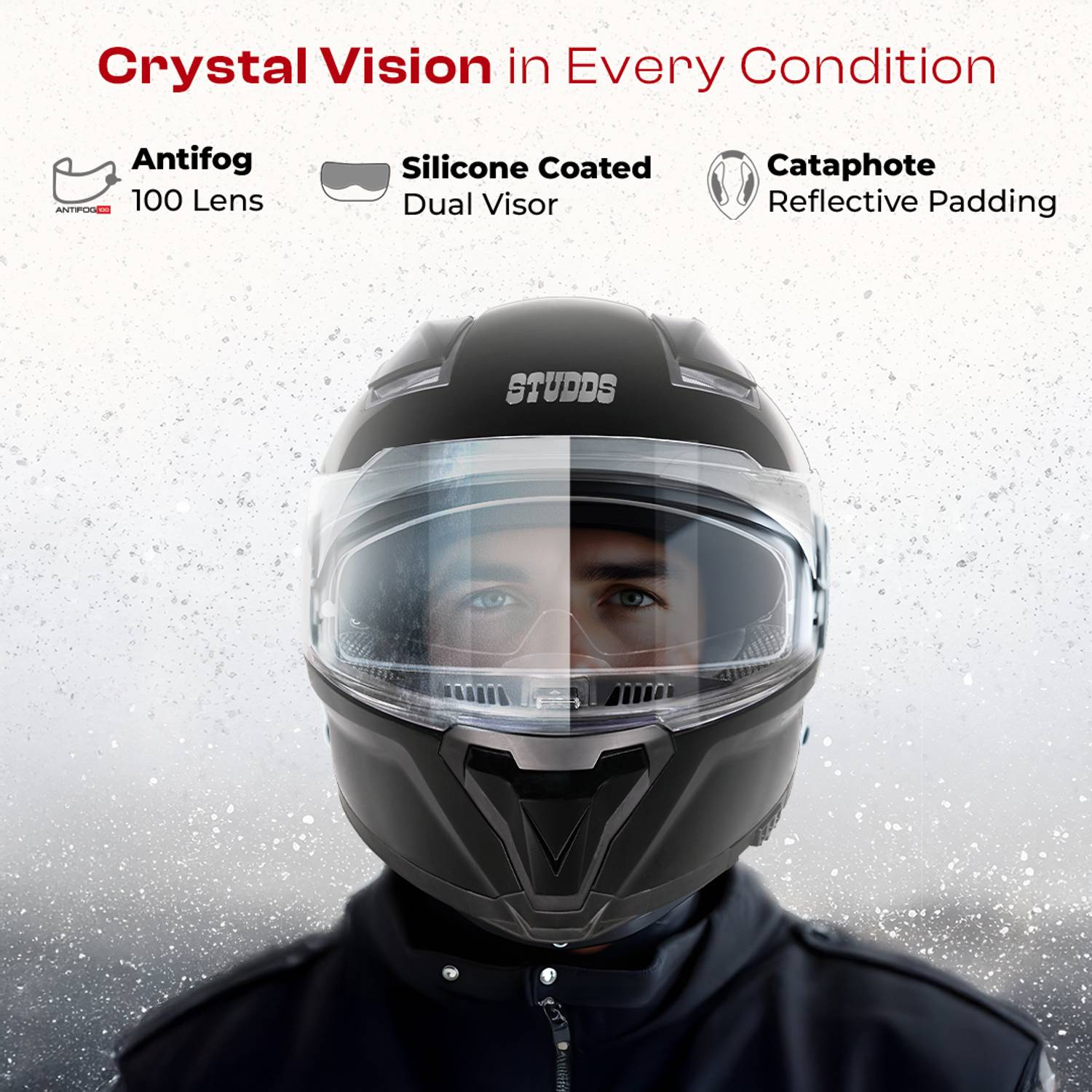 STUDDS Helios Full Face Motorbike Helmet - Image 2