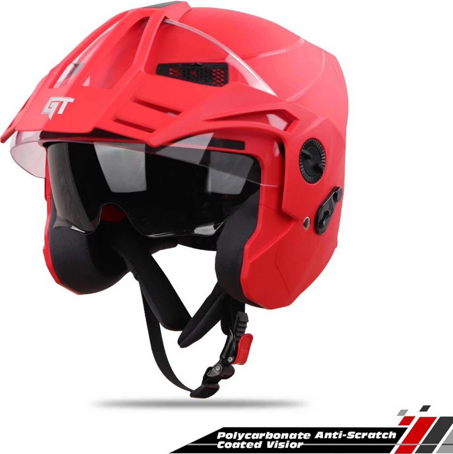 Image of Steelbird SBH-23 GT Plus Open Face ISI Certified Helmet with Inner Sun Shield Motorbike Helmet
