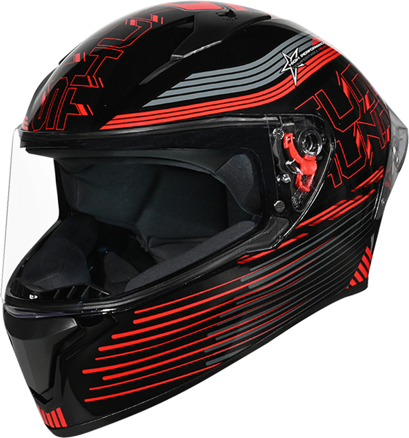 Image of STUDDS Thunder D11 ISI Certified Full Face Graphic with Clear Visor Motorbike Helmet