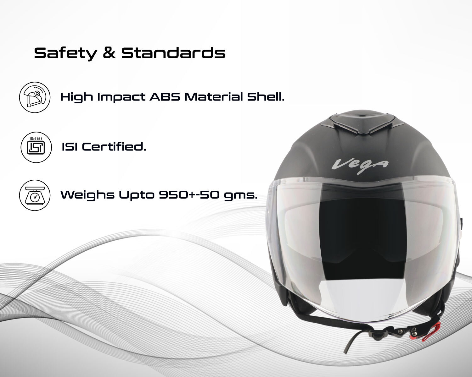 Image of VEGA VO-04 Punch DV Open Face Helmet-Dull Black-L Motorbike Helmet