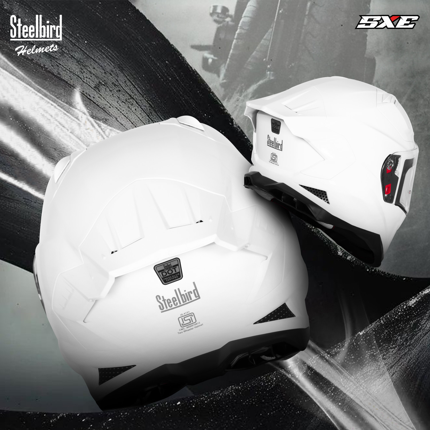 Image of Steelbird SBH 61 SXE Pinlock ISI and Dot Certified Full Face Motorbike Helmet