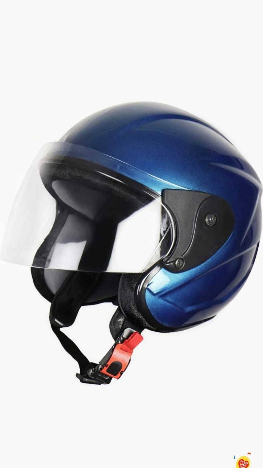 ASDH Blue nano Half Face Motorbike Helmet For Men and Women ISI Certified Motorbike Helmet