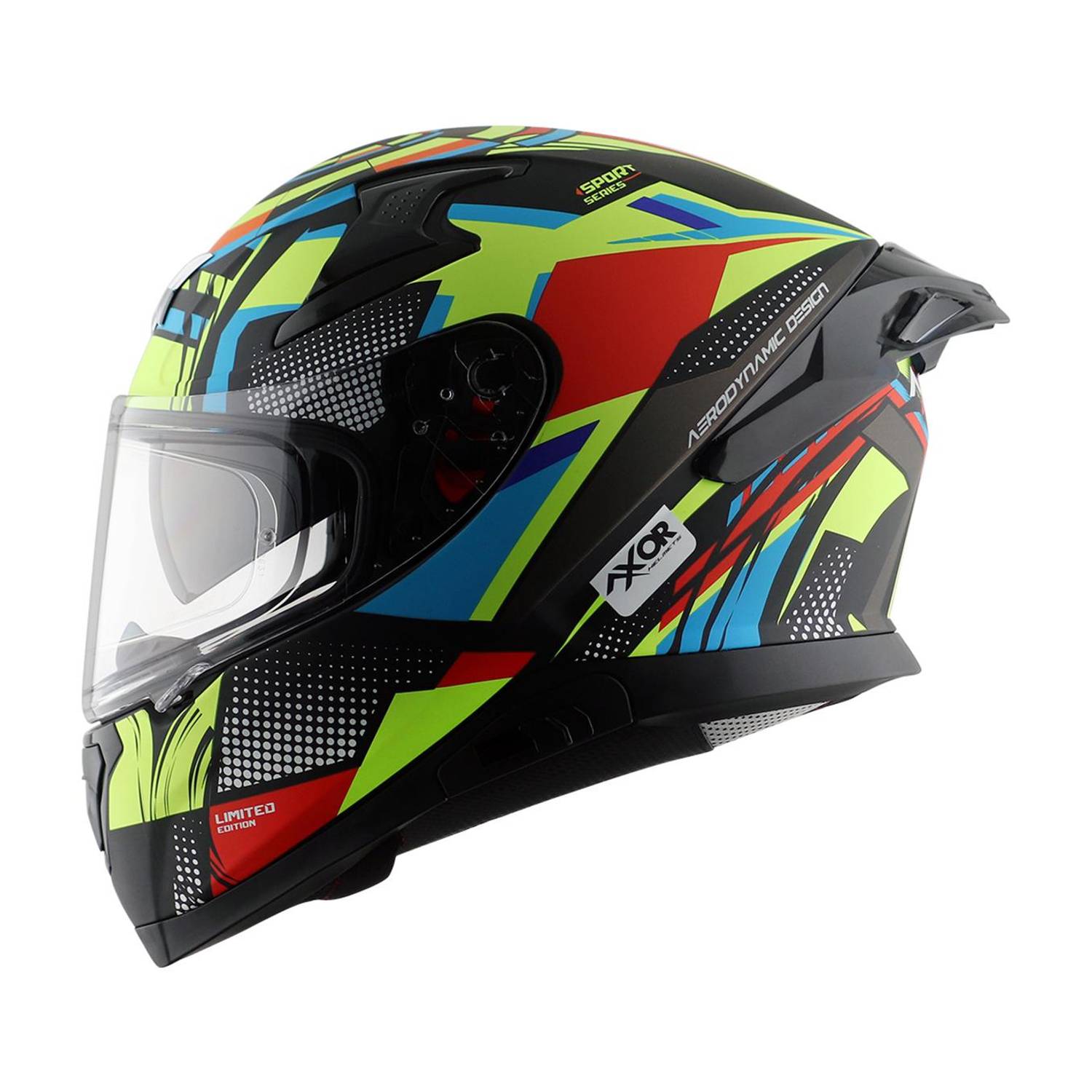 Axor Apex Vivid Black Motorbike Helmet - Image 1