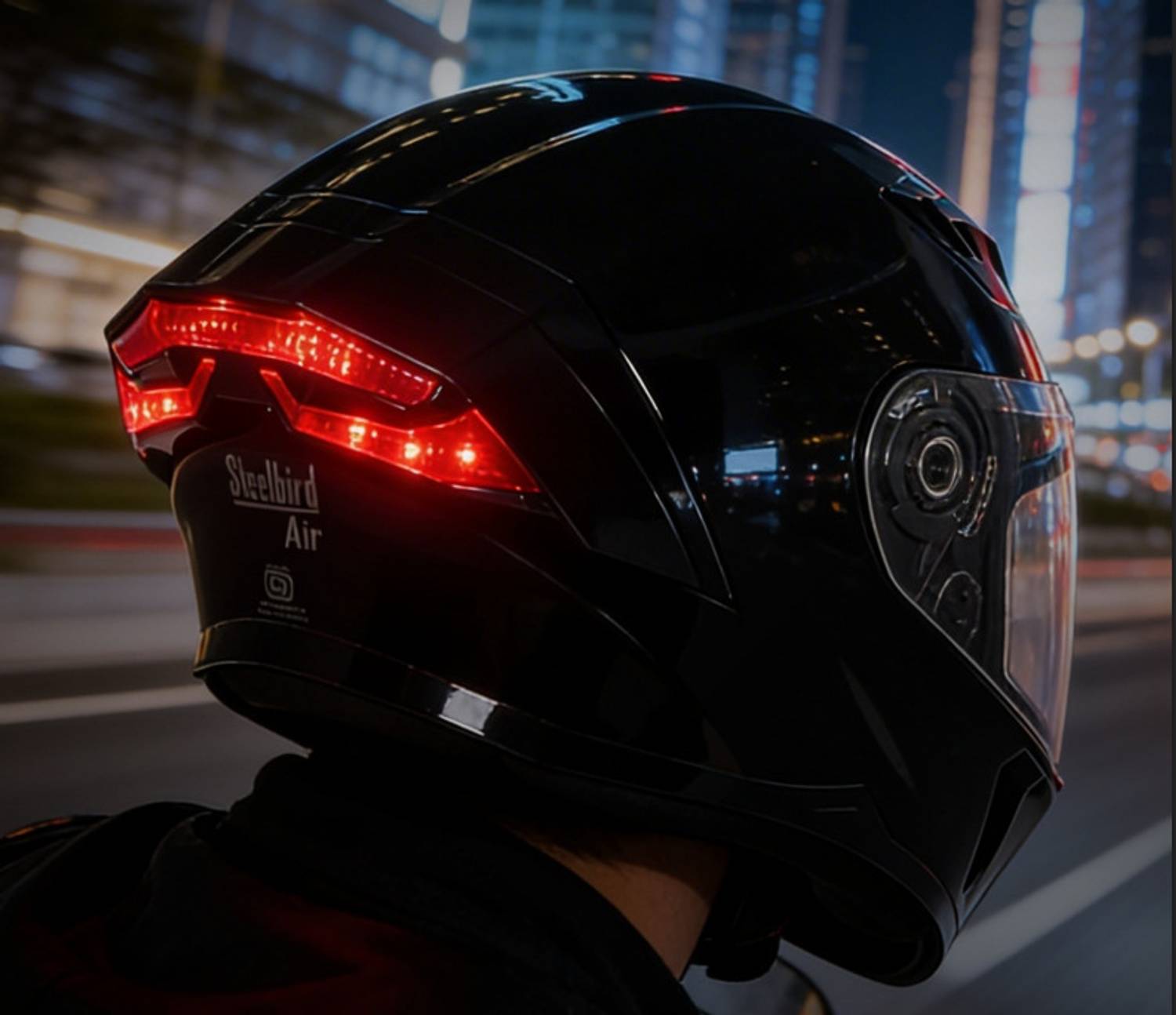 Steelbird Air SBA-11 ISS LT Glossy Black Helmet - Image 1