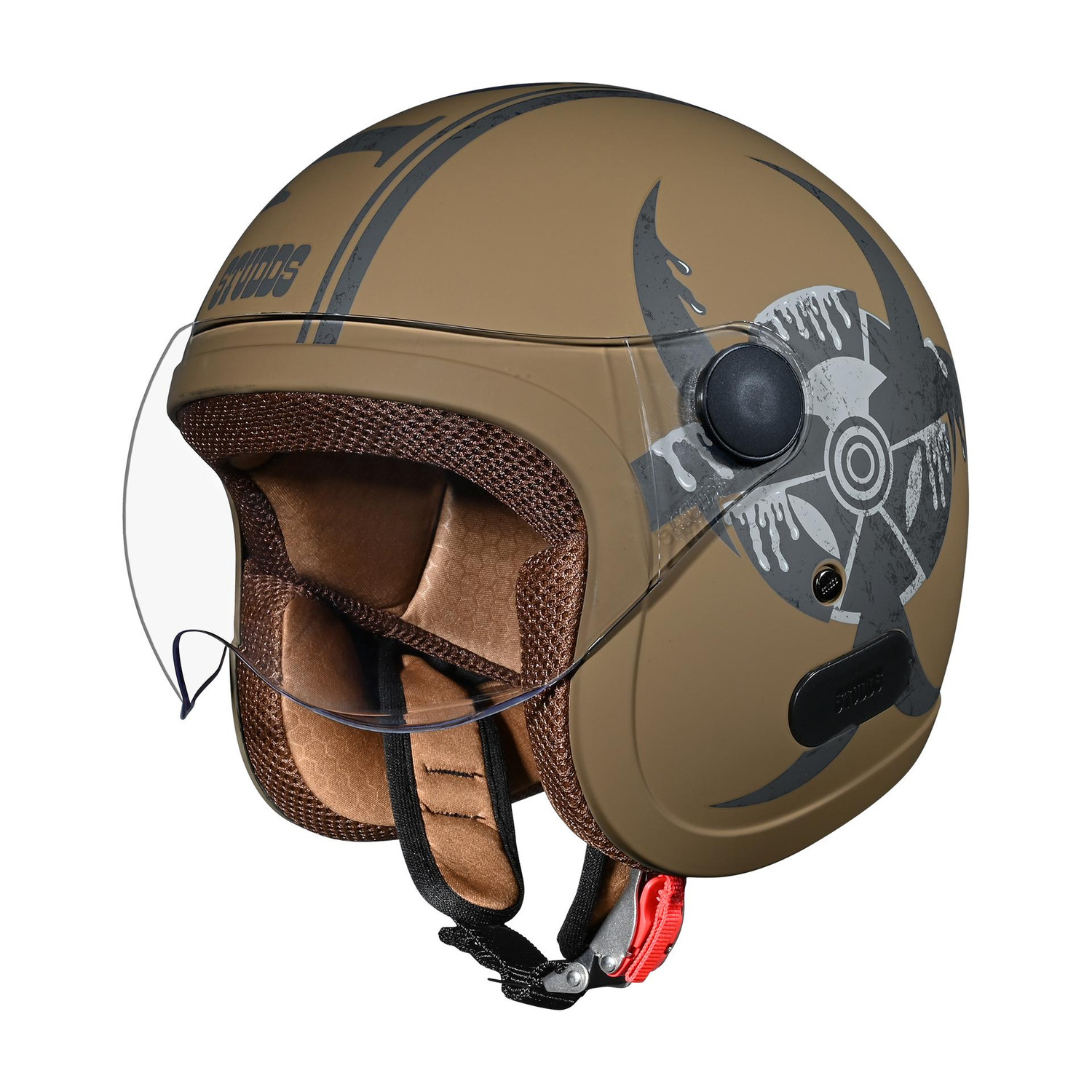 Image of STUDDS Jet Toxic Open Face ISI Certified Helmet for Men and Women Motorbike Helmet
