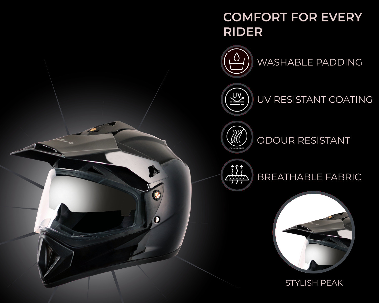 Image of VEGA Off Road D /V Motorbike Helmet