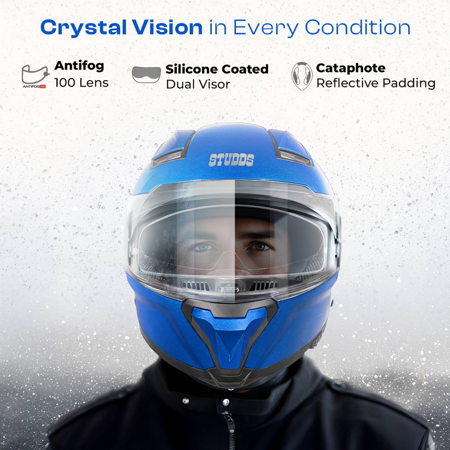 STUDDS Helios Full Face Motorbike Helmet - Image 2