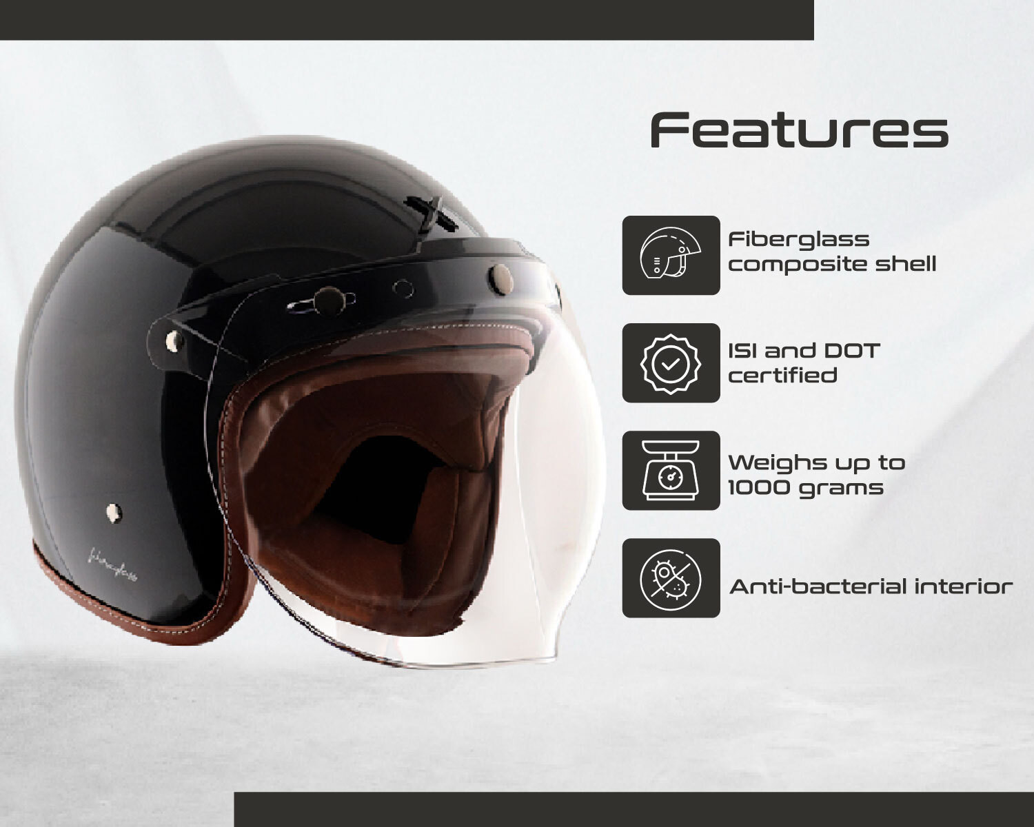 Image of Axor RETRO JET Motorbike Helmet