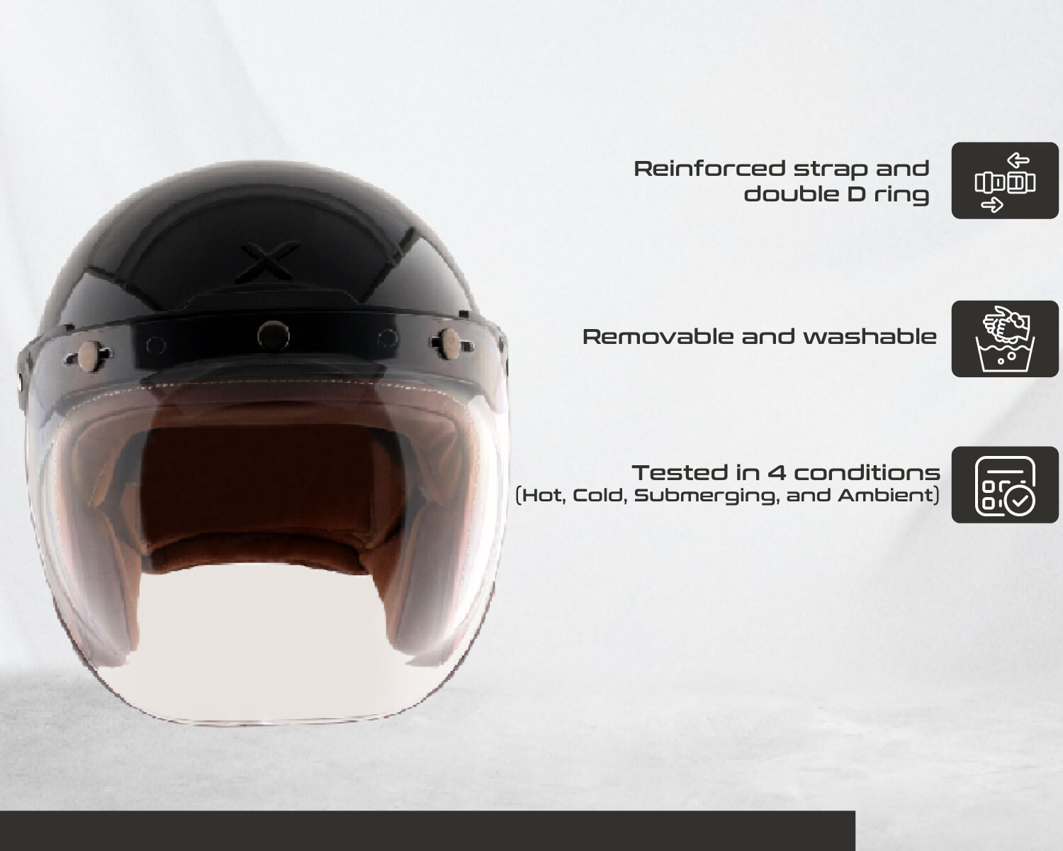 Image of Axor RETRO JET Motorbike Helmet