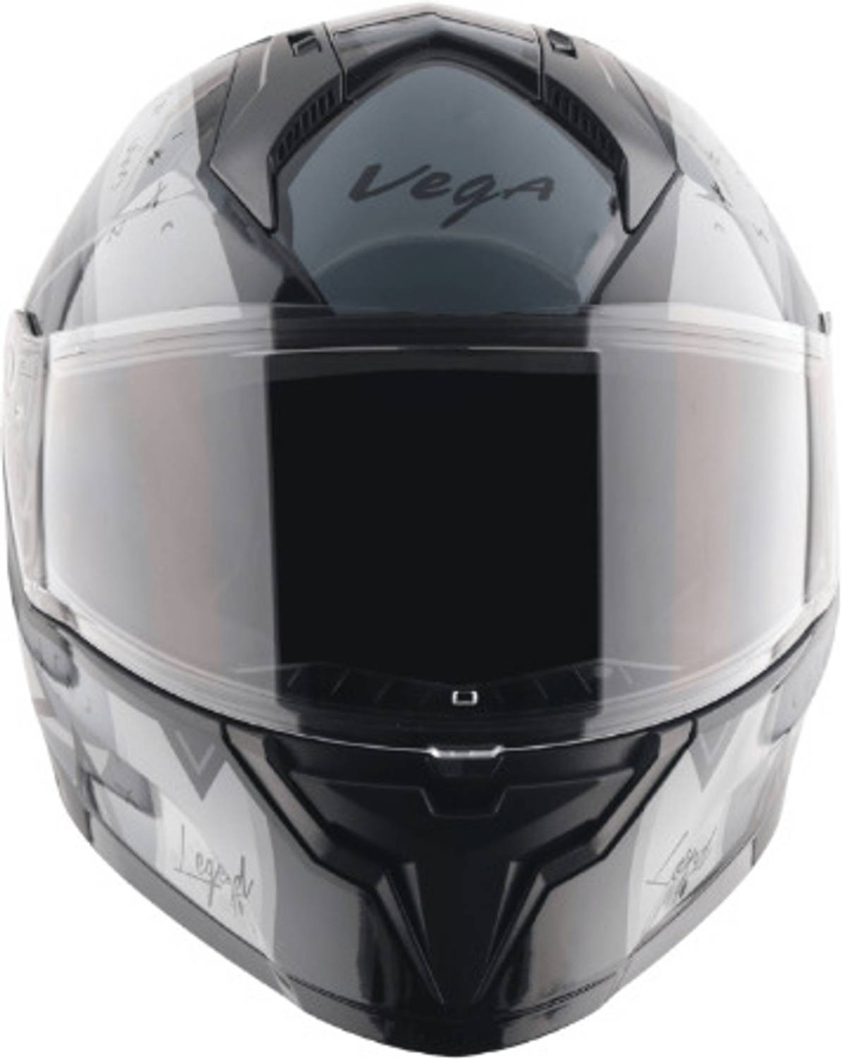 VEGA Sonic Legend Black Grey Large Motorbike Helmet - Image 2