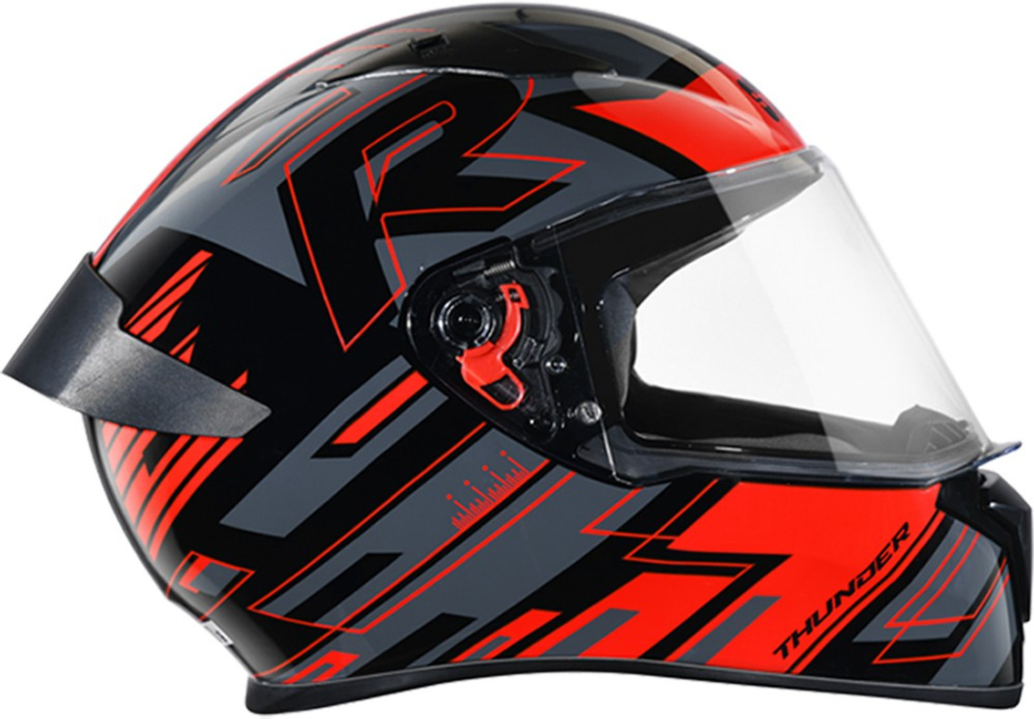 Image of STUDDS Thunder Full Face Helmet D3 with Clear Visor (Black N2, L) Motorbike Helmet