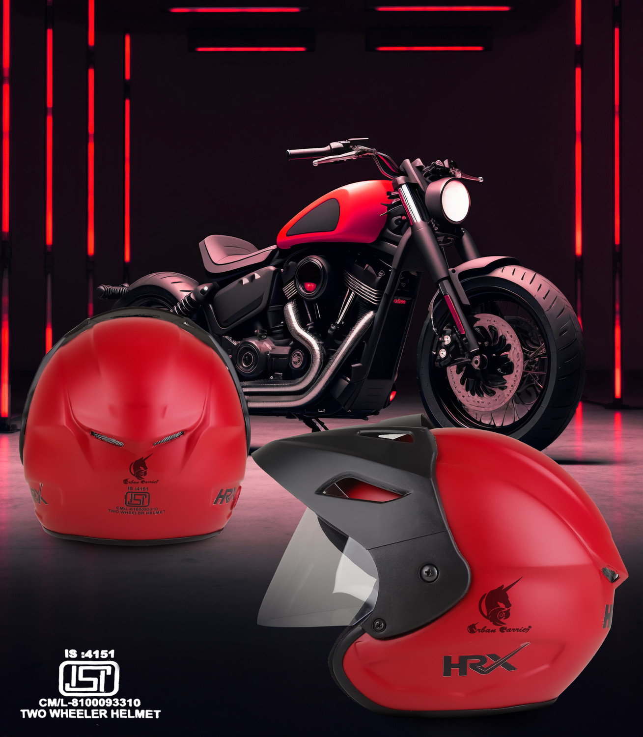 Image of urban carrier ABS Material Half Face pc Visor, UV Scratch Resistance Motorbike Helmet Motorbike Helmet