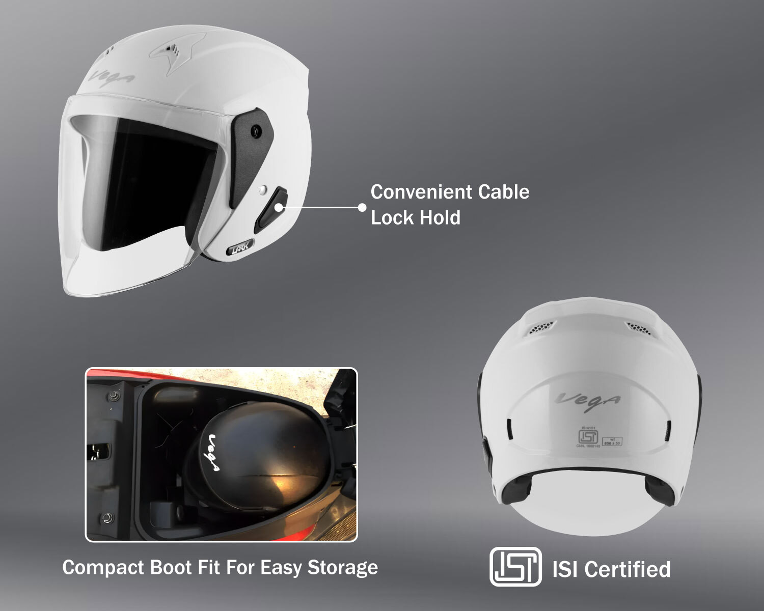 Image of VEGA Lark Motorbike Helmet