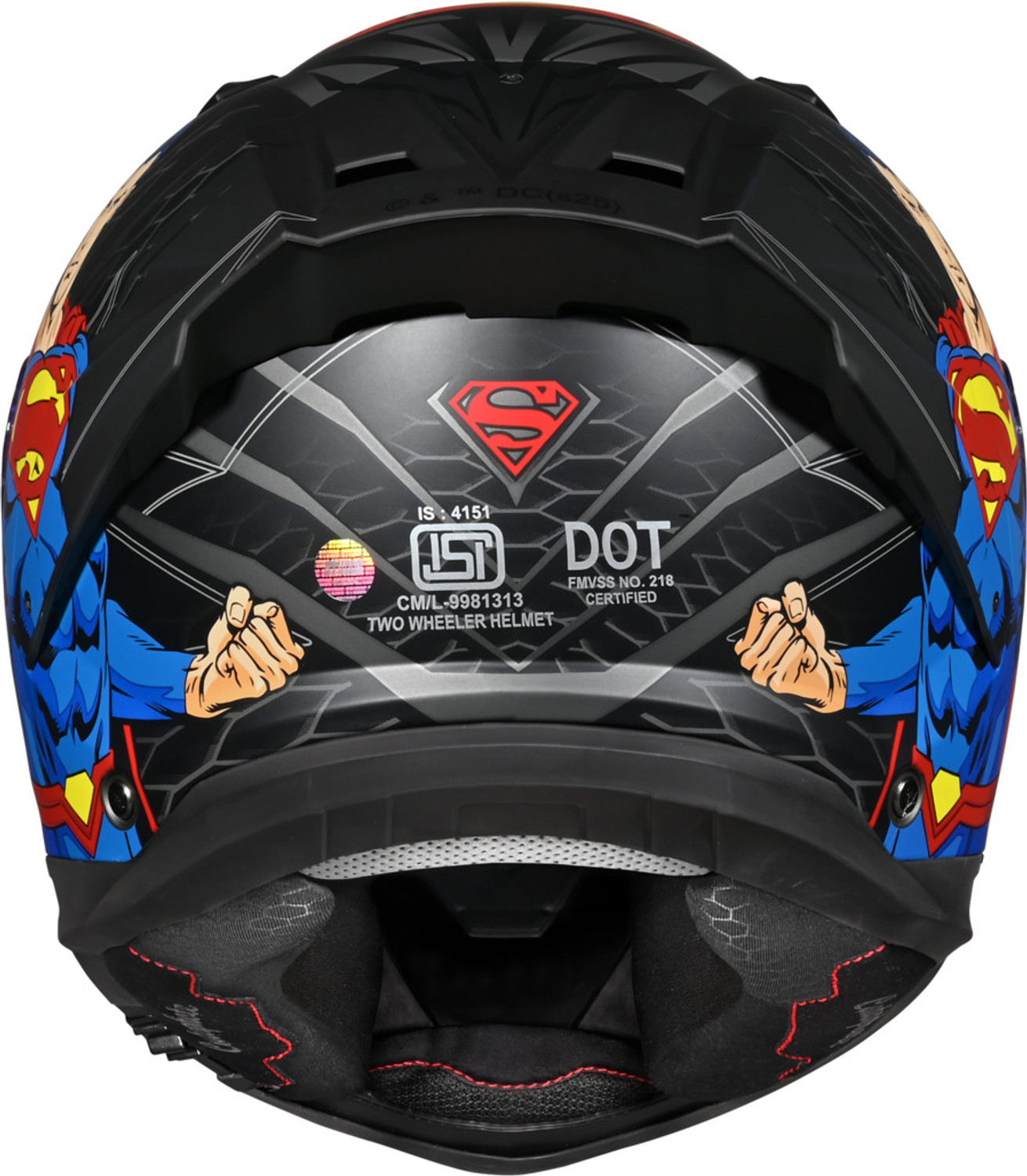 Image of STUDDS Helios Superman Edition ISI and DOT Certified Helmet with Antifog 100 Motorbike Helmet