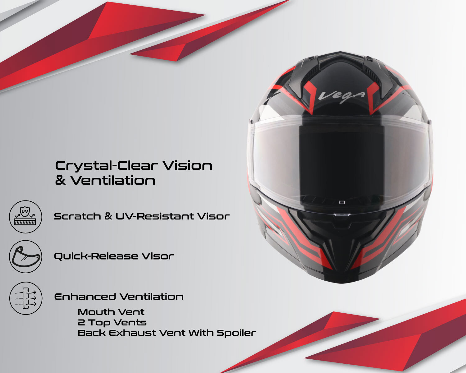 Image of VEGA Sonic Shadow Motorbike Helmet