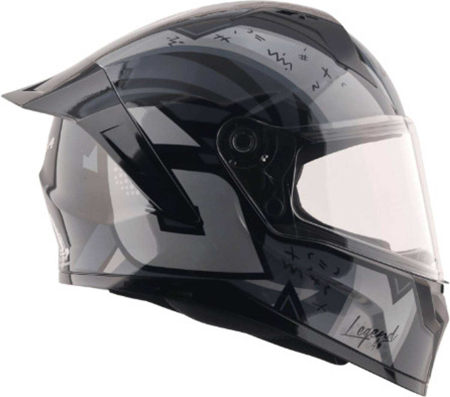 VEGA Sonic Legend Black Grey Large Motorbike Helmet - Image 4