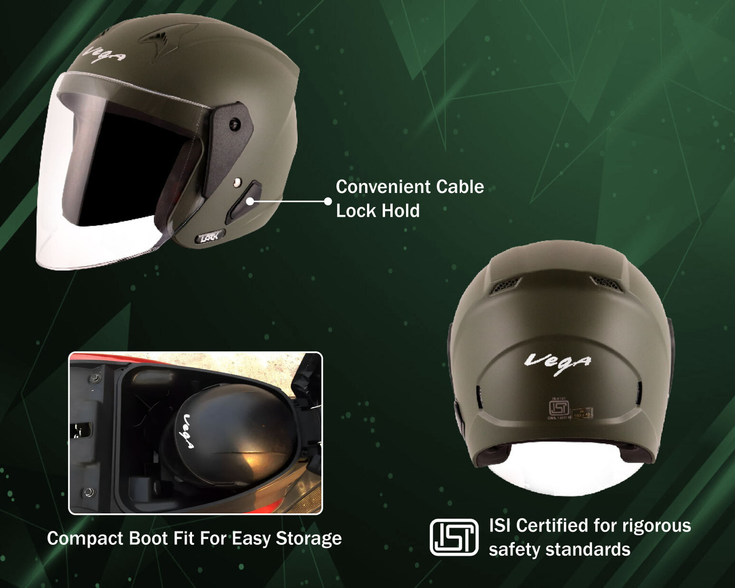 Image of VEGA Lark Motorbike Helmet