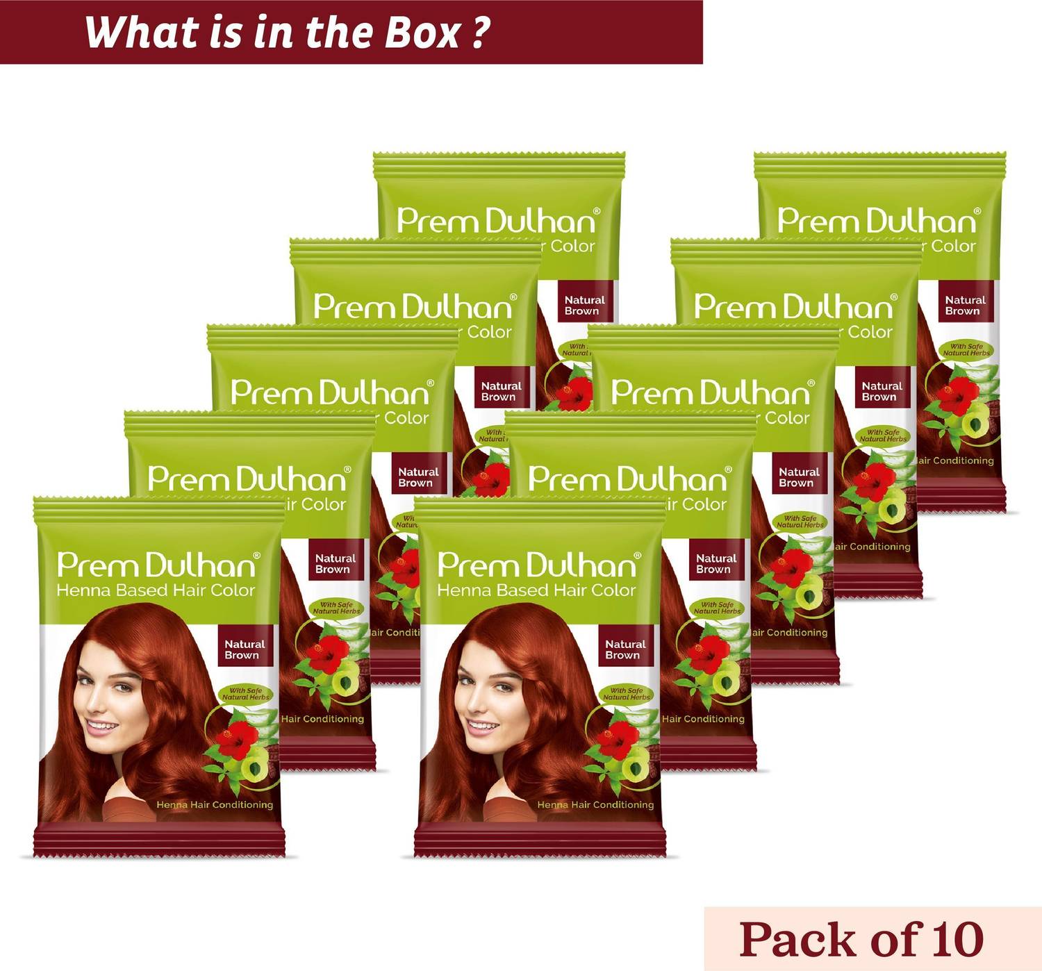 Prem Dulhan Natural Brown Henna Hair Color – Herbal, No Ammonia