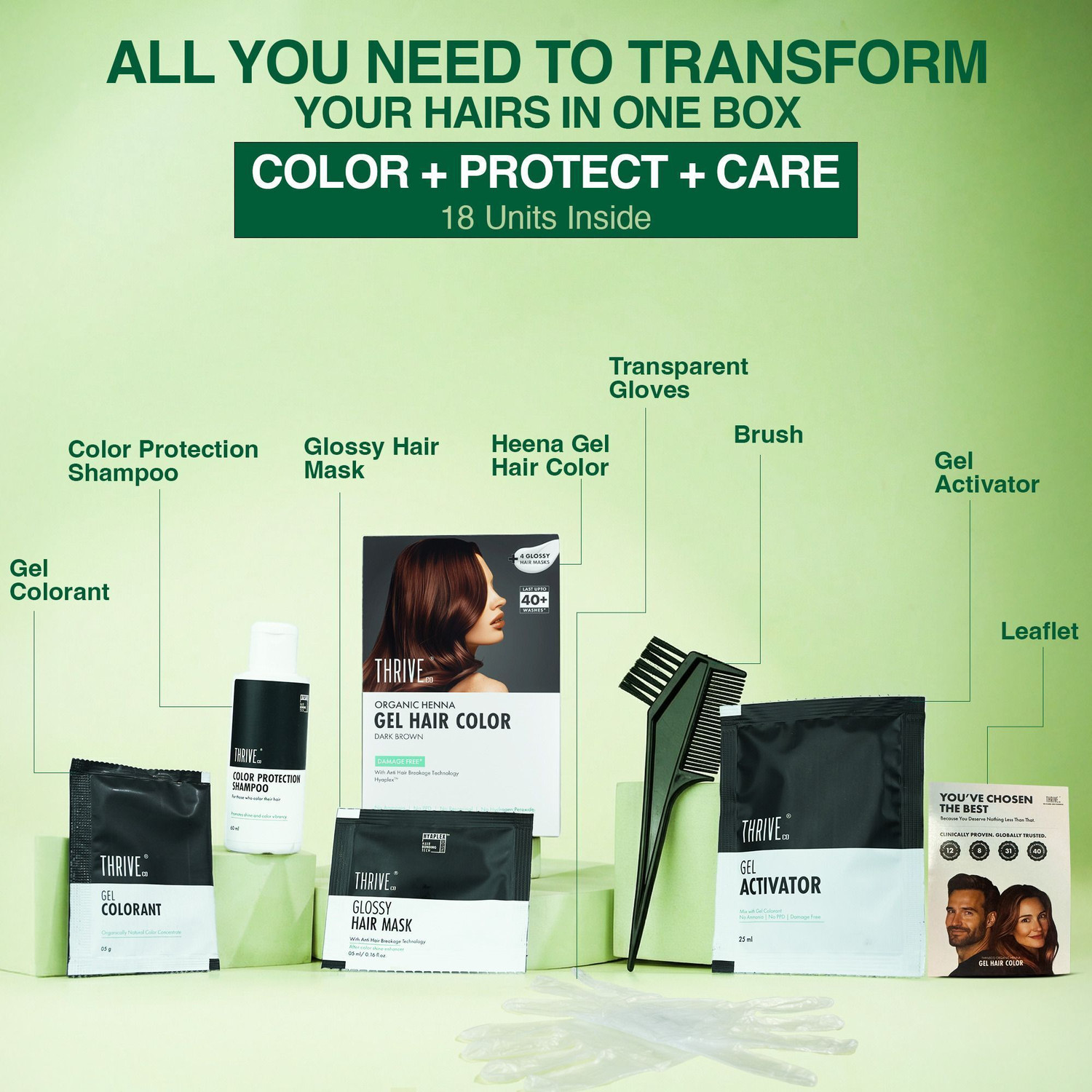 Image of ThriveCo Organic Henna Gel Hair Color Dark Brown | PPD Free | Henna & Indigo