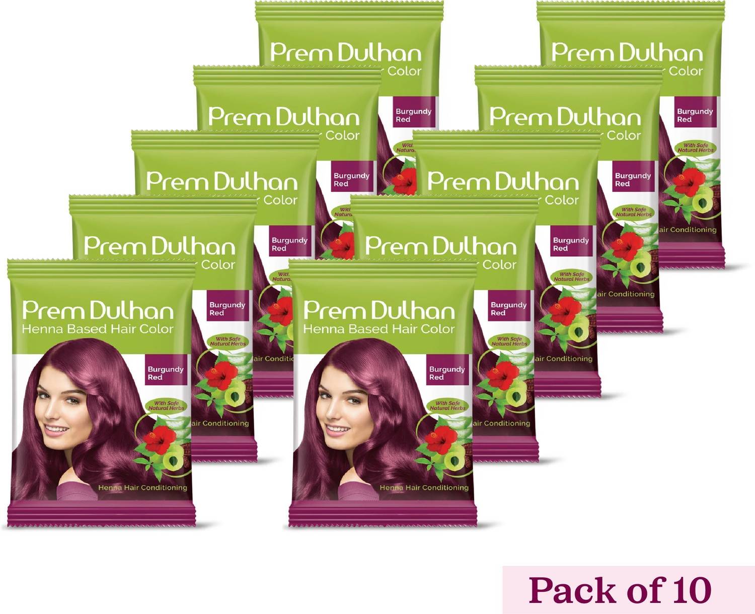 Prem Dulhan Henna Based Hair Color 15G (Pack Of 10) - Price in