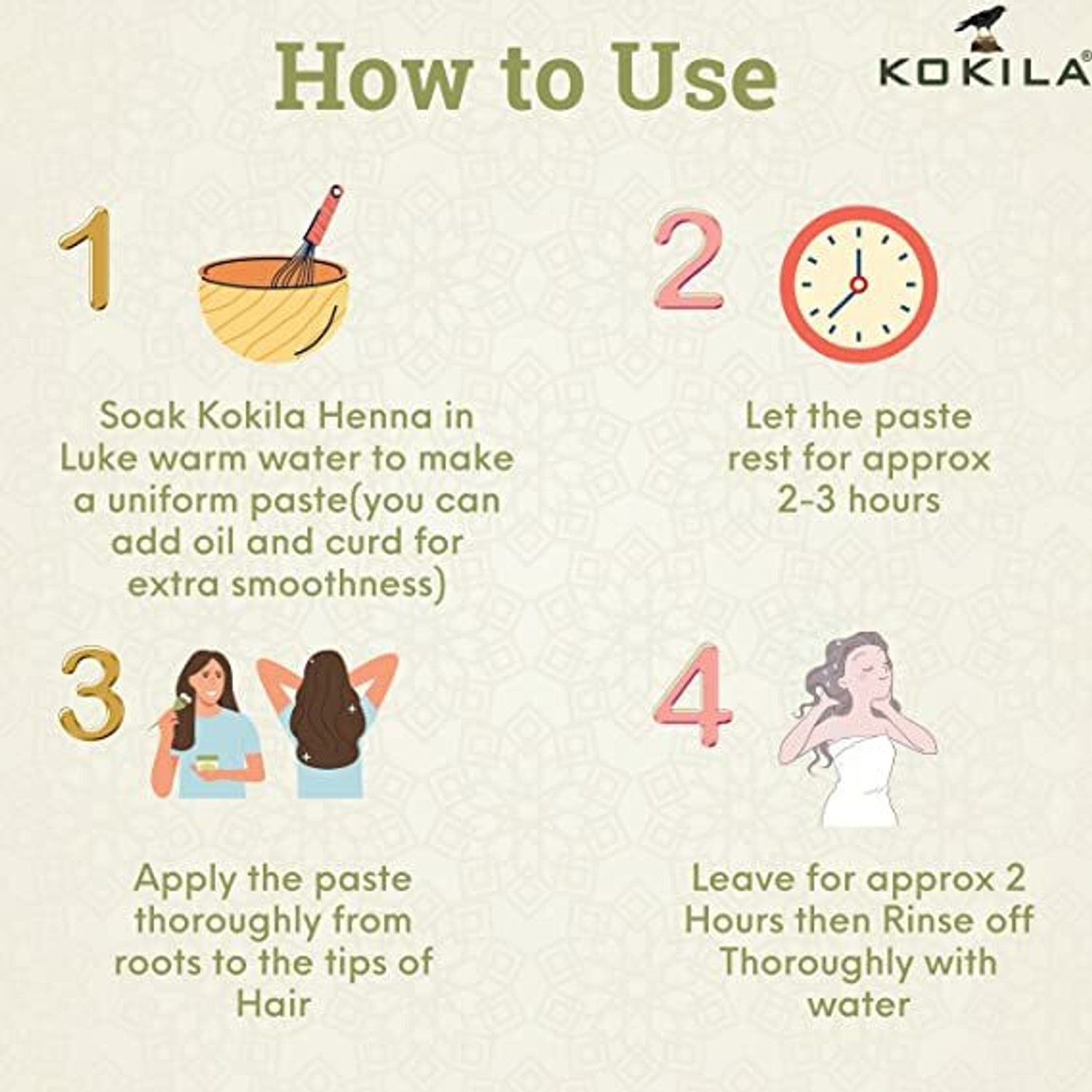 Image of KOKILA Henna(Mehandi) Powder | Organic Mehandi | 100% Natural | No chemicals | Natural conditioning | combat Dandruff | 400gm(Pack of 1)