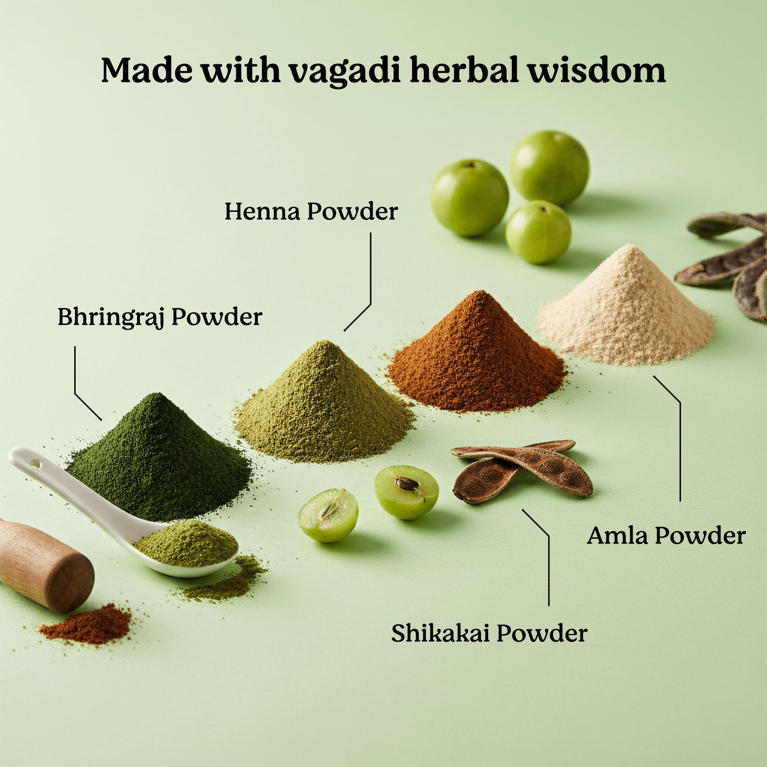 Image of Vagad's Herbal Black Mehendi Powder, Ammonia-Free Henna Hair Dye for Men and Women