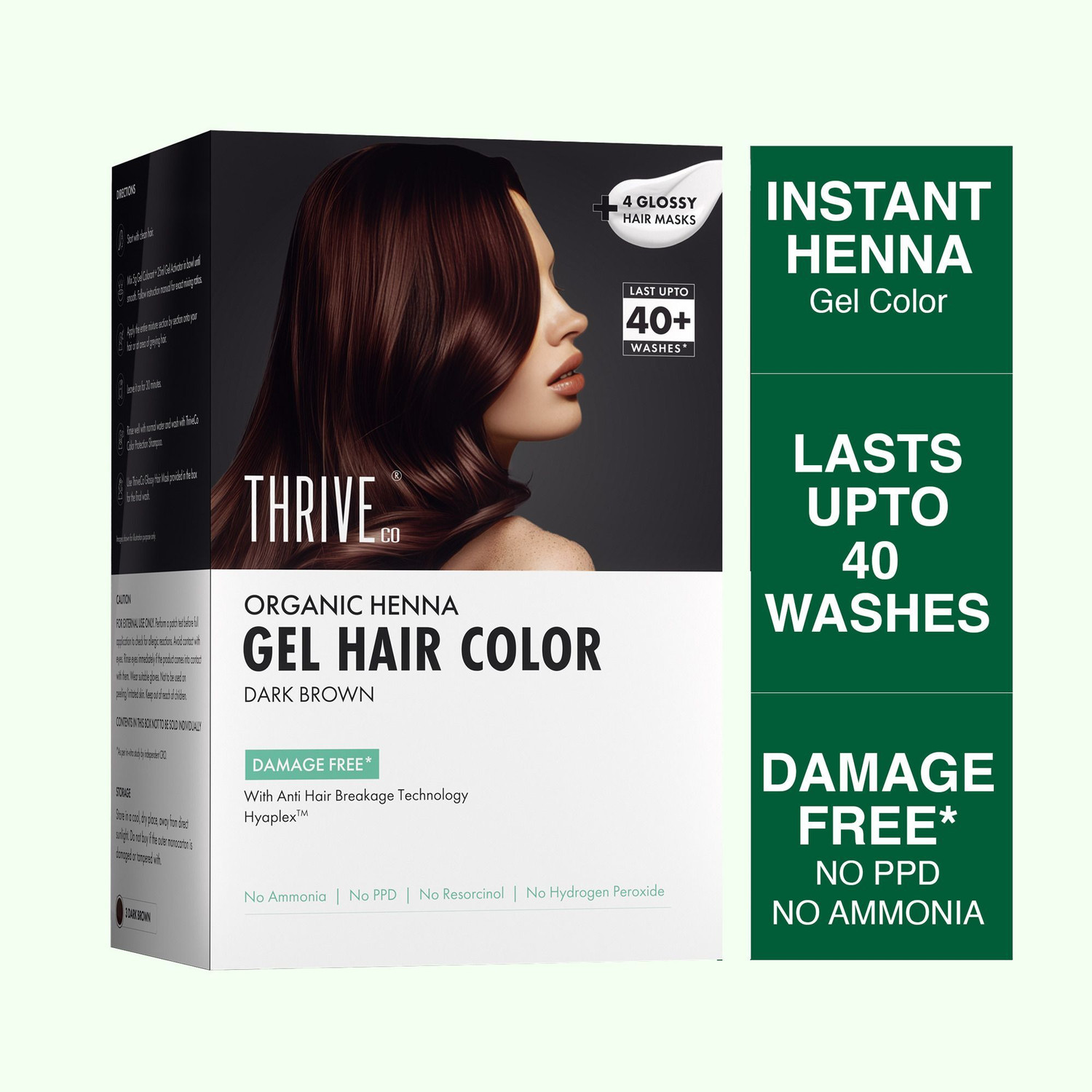 Image of ThriveCo Organic Henna Gel Hair Color Dark Brown | PPD Free | Henna & Indigo